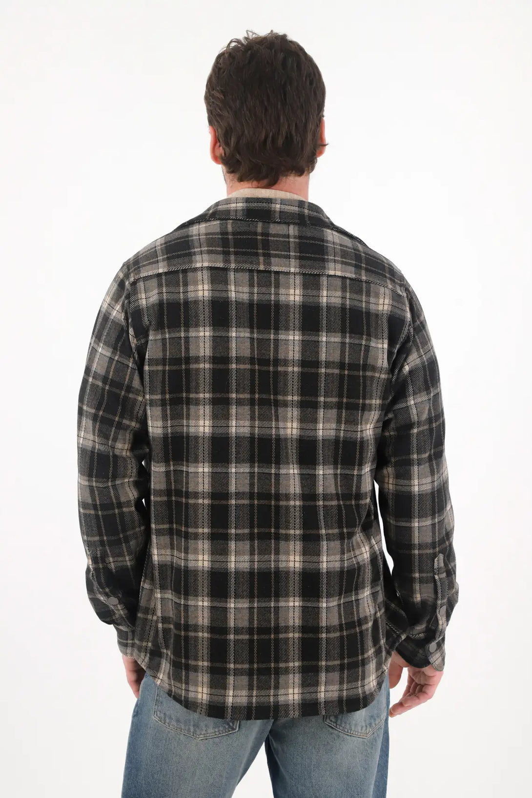 Abrigo con diseño preteñido a cuadros para hombre