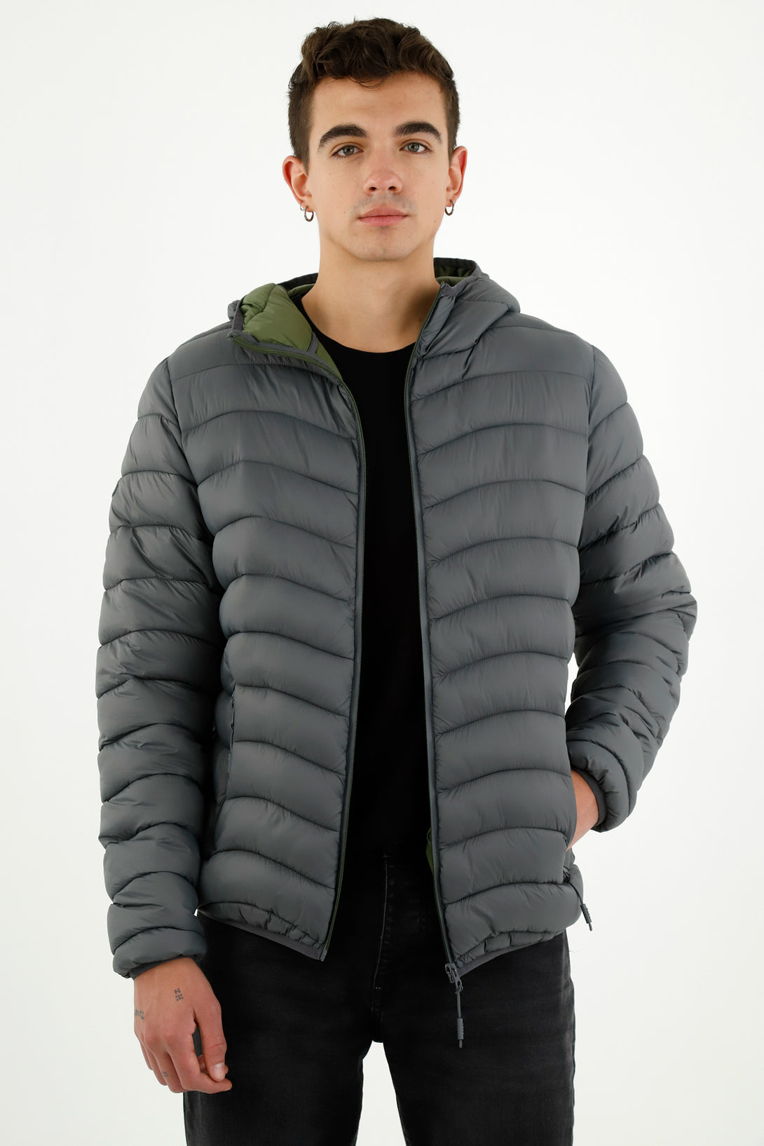 Men's Gray Padded Jacket