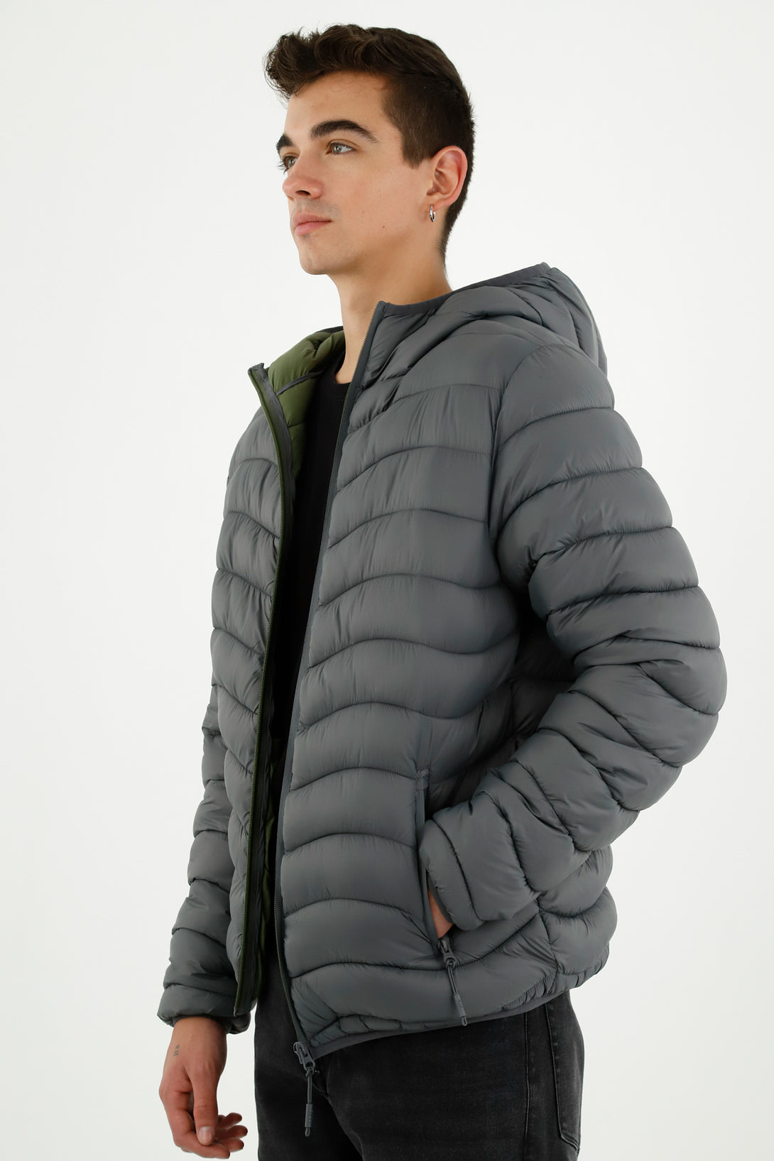 Men's Gray Padded Jacket