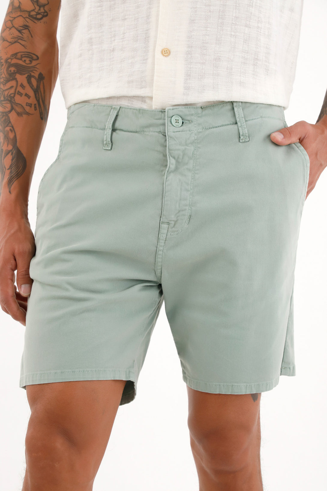 Men's Overdyed Green Bermuda Shorts