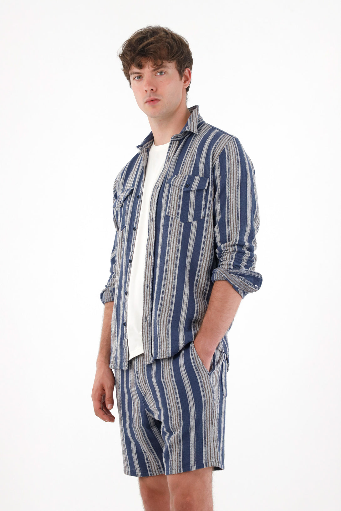 Classic Striped Bermuda Shorts for Men