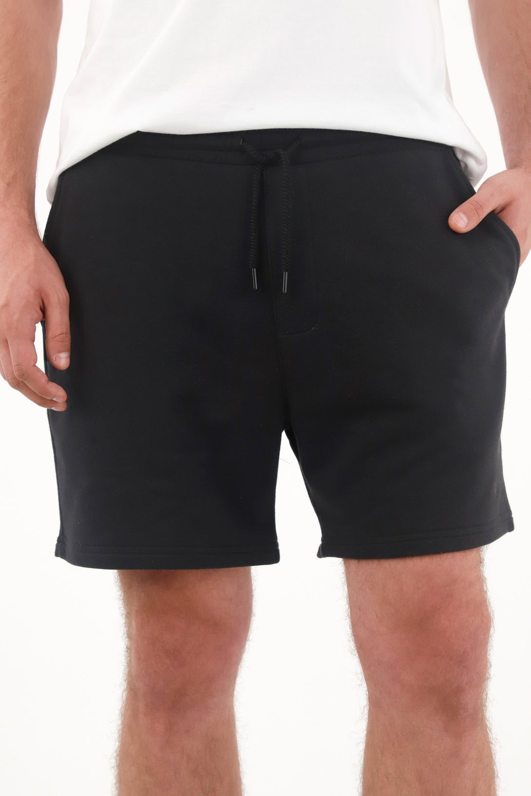 Bermuda en tejido de punto negra para hombre