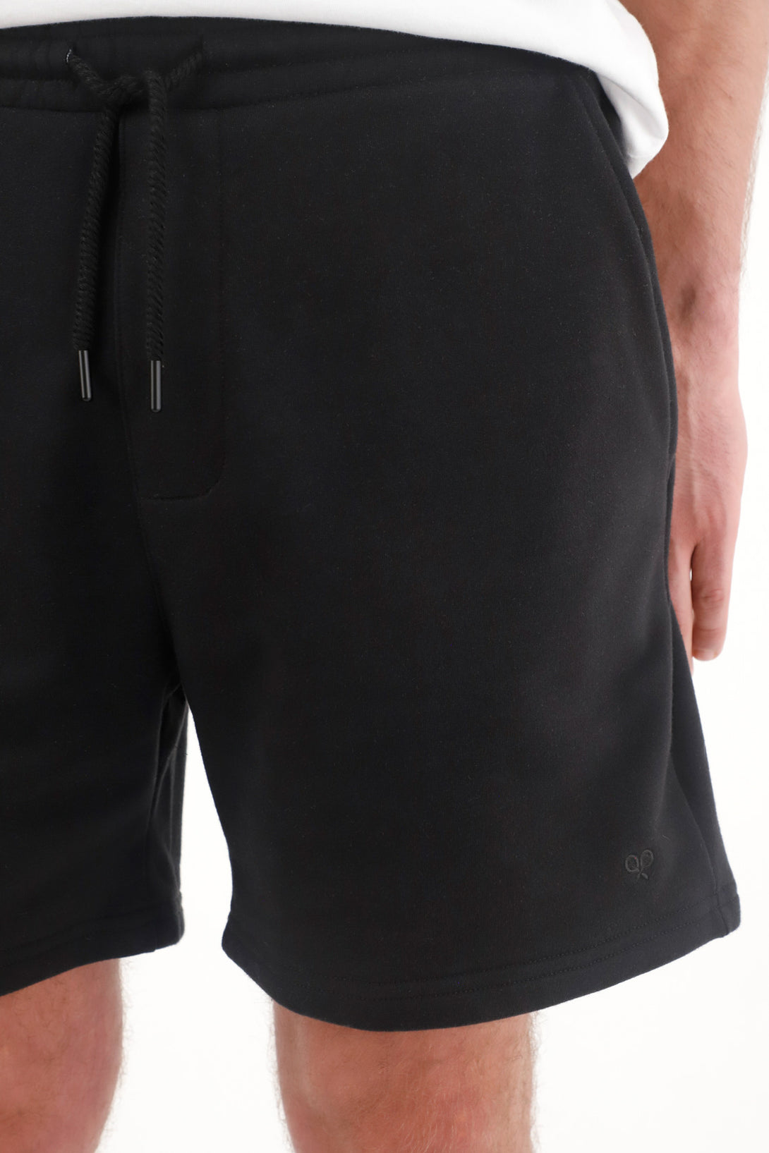 Bermuda en tejido de punto negra para hombre