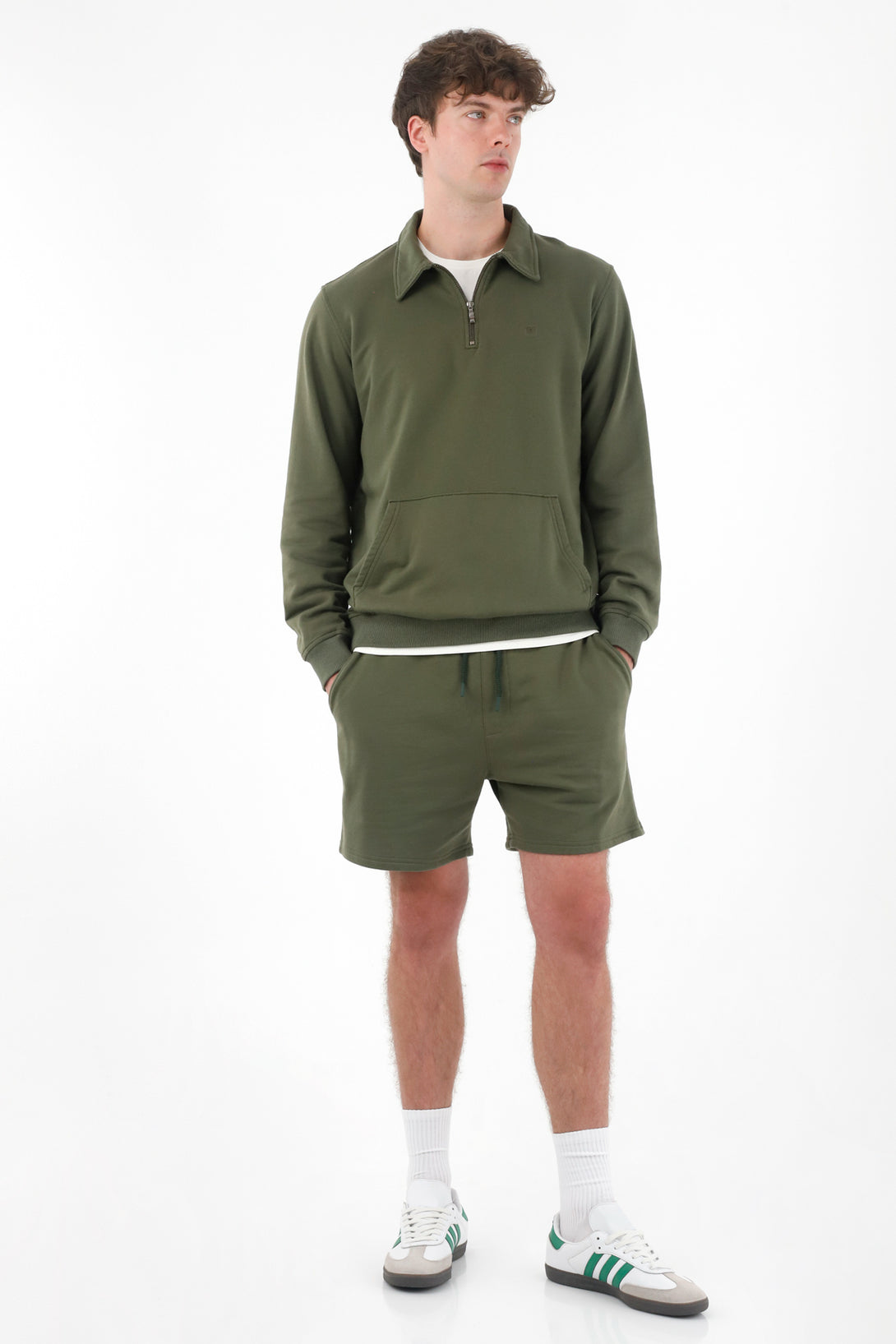 Men's Green Knit Bermuda Shorts
