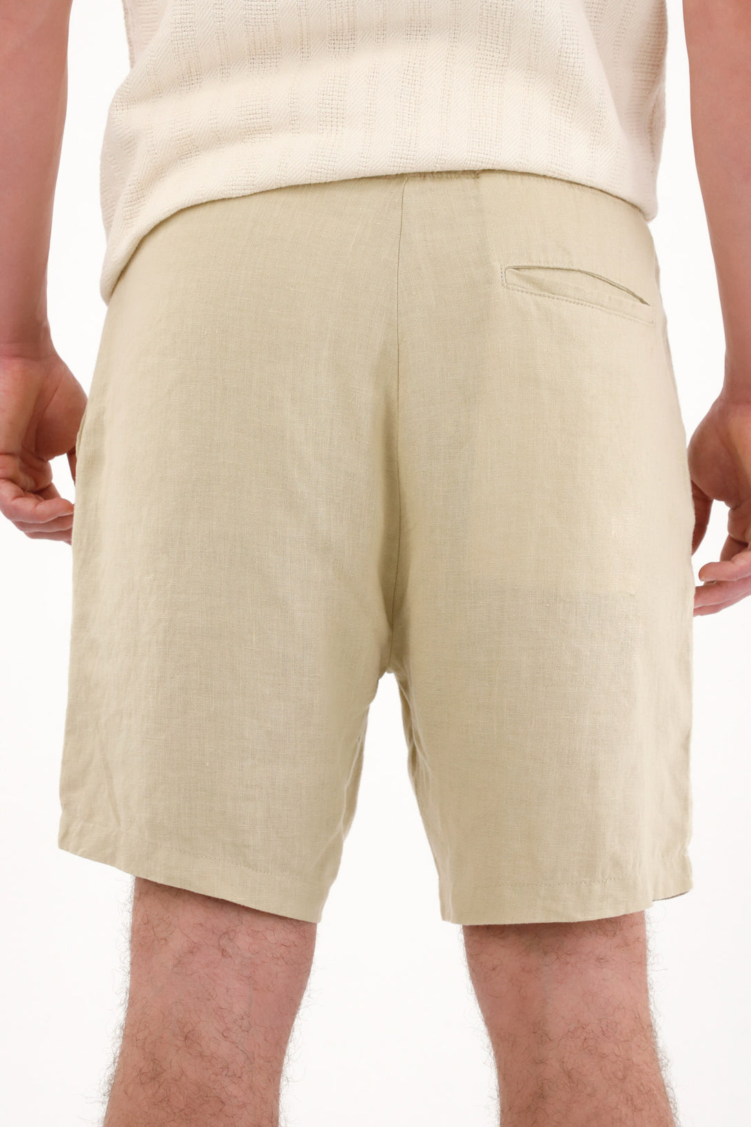 Bermuda en 100% lino tipo chino verde para hombre