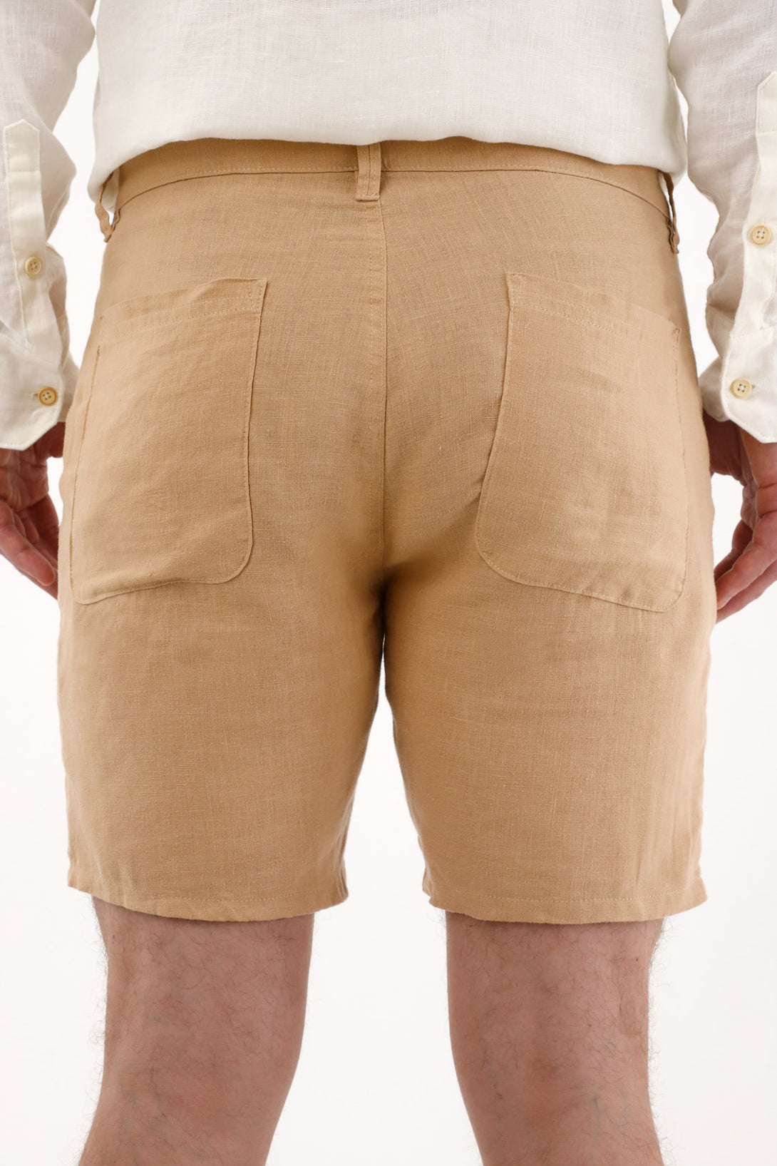 Men's 100% Linen Brown Bermuda Shorts