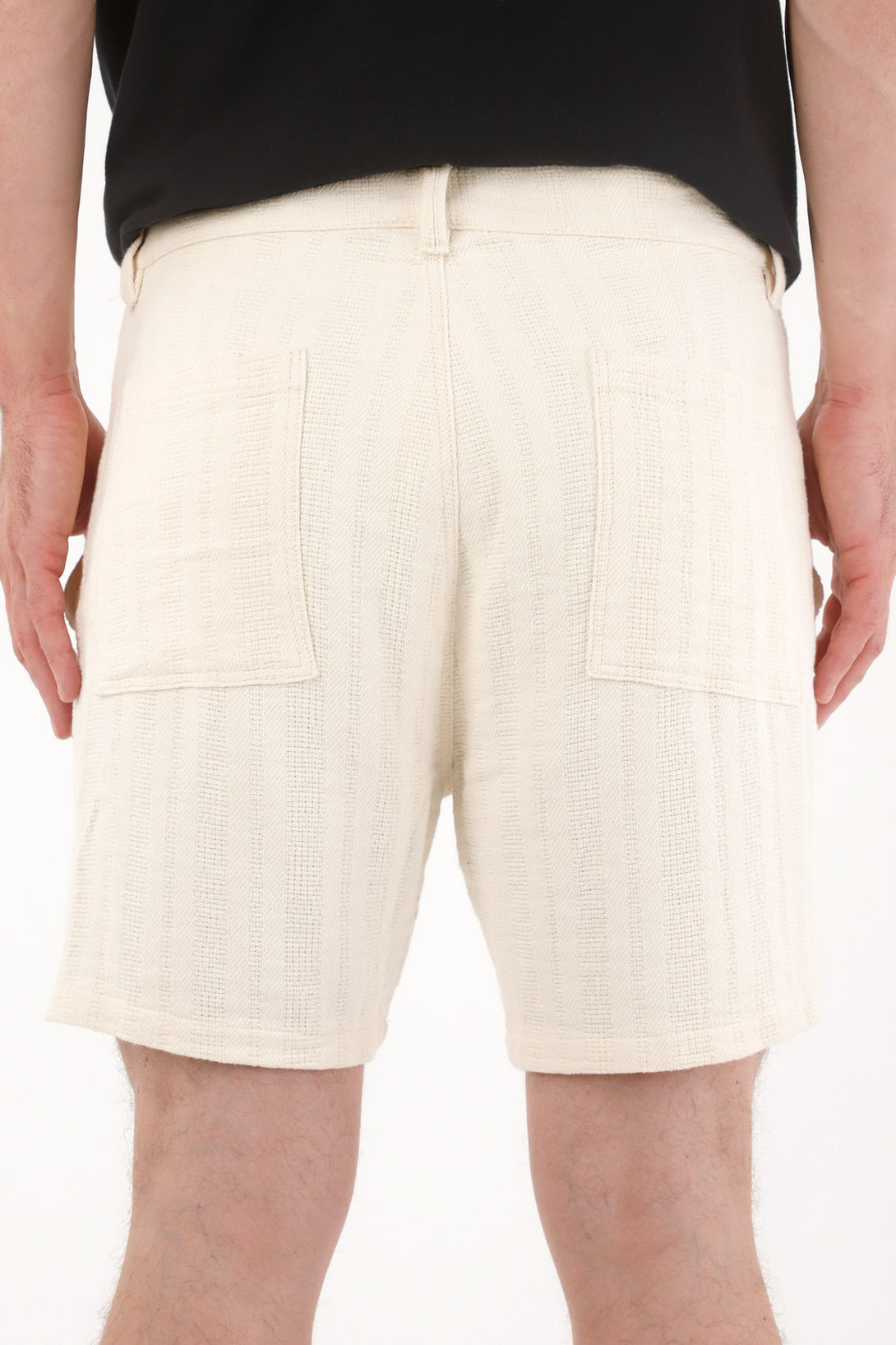 Textured Cotton Bermuda Shorts for Men