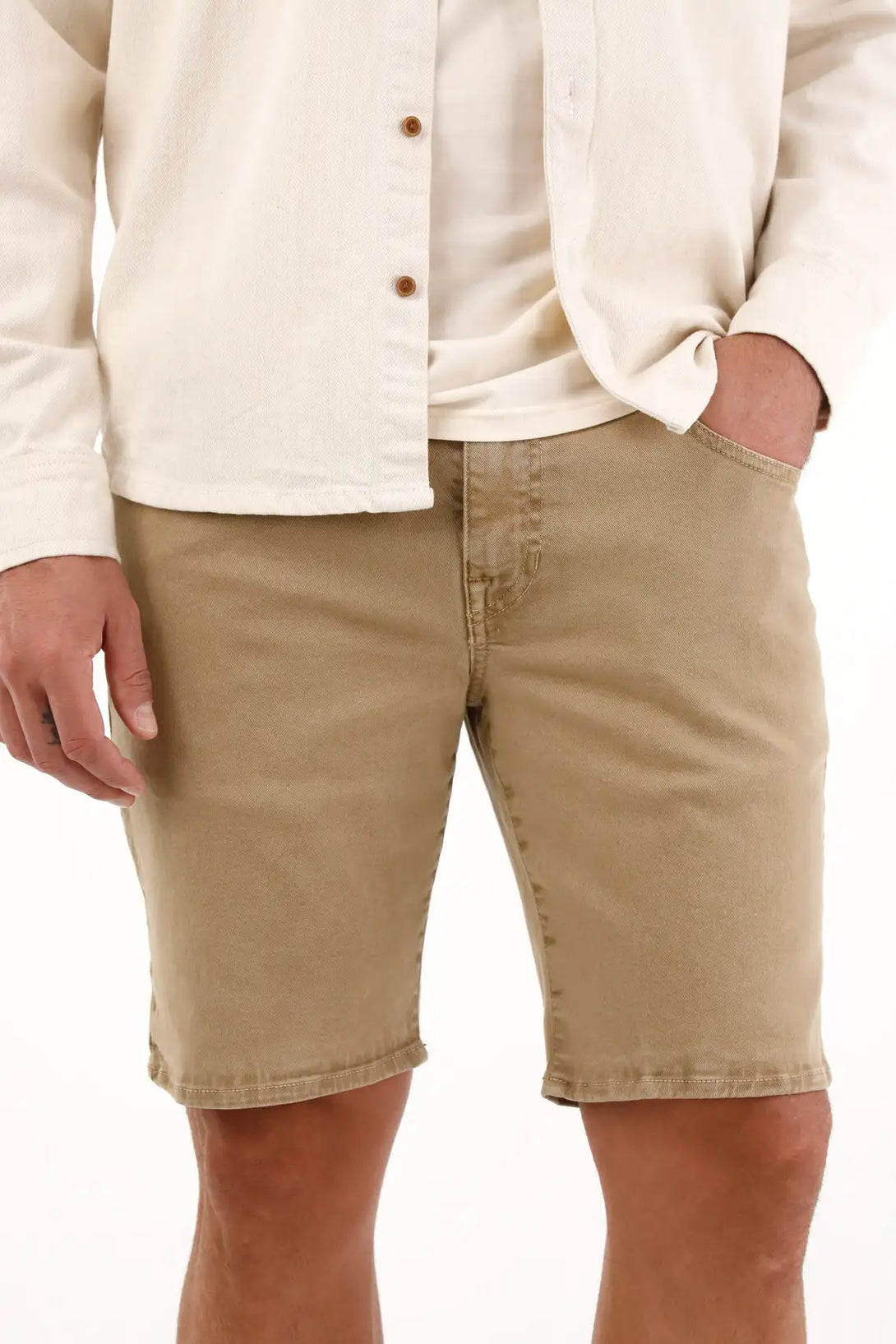 Bermuda Nudy con efecto vintage crudo para hombre
