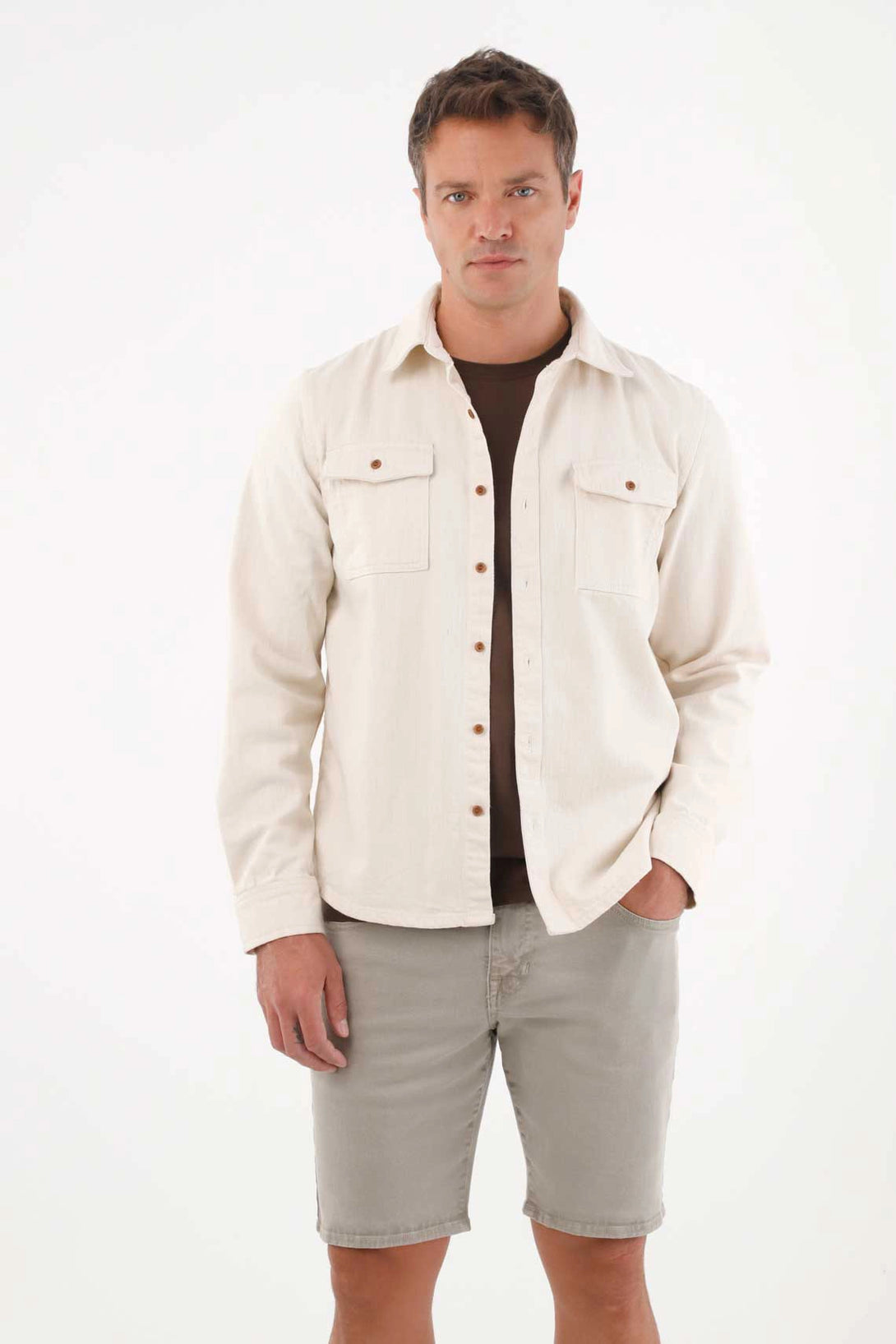 Bermuda Nudy con efecto vintage gris para hombre