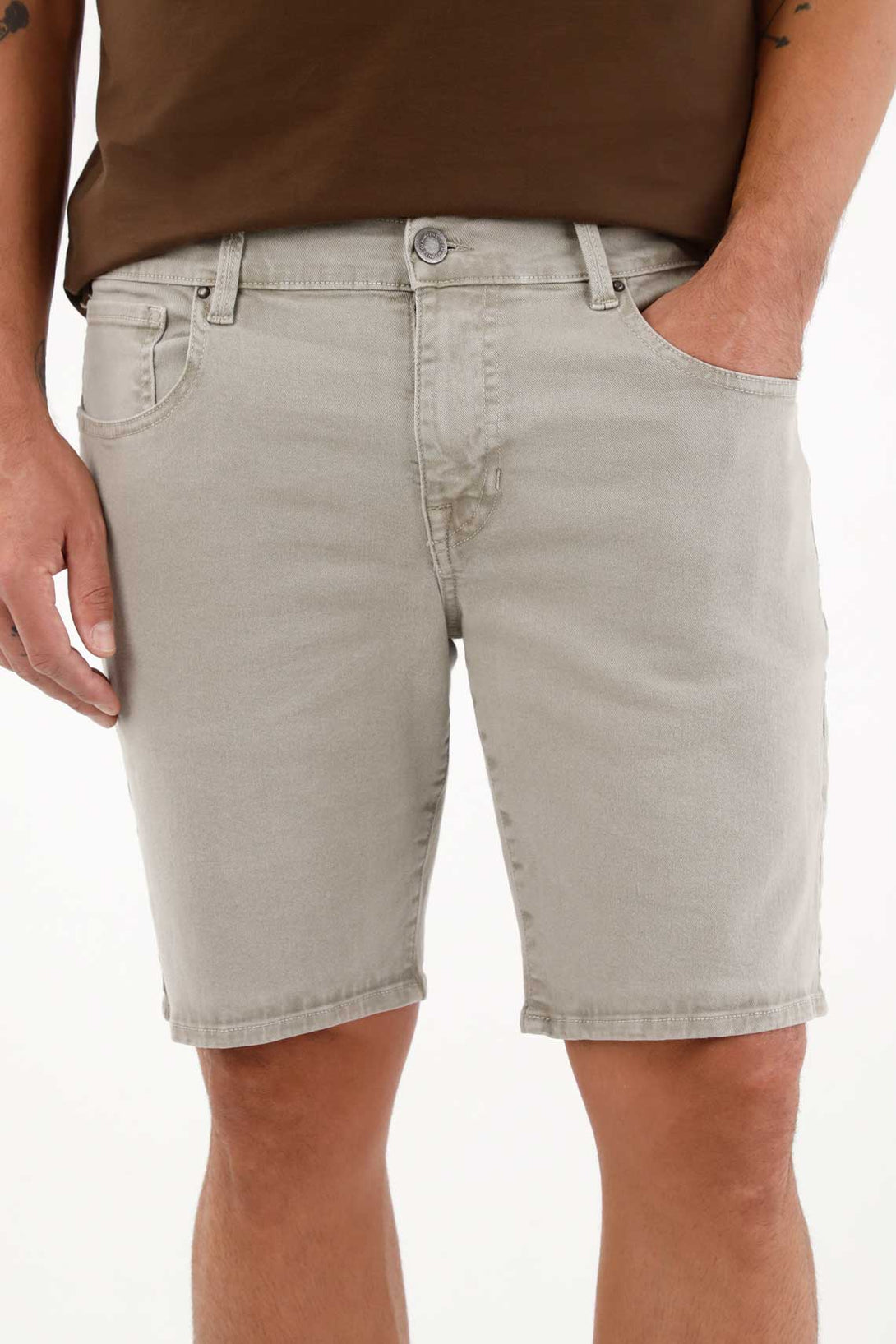 Bermuda Nudy con efecto vintage gris para hombre
