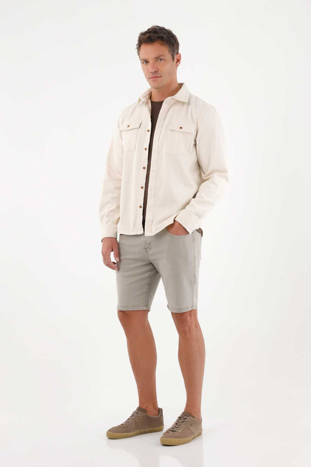 Bermuda Nudy con efecto vintage gris para hombre