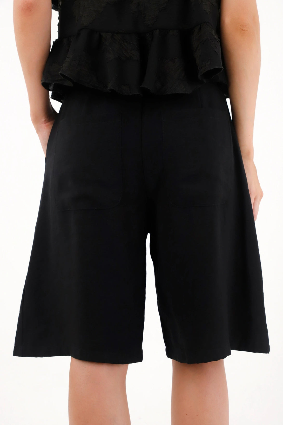 Black Princess Design Bermuda Shorts for Women