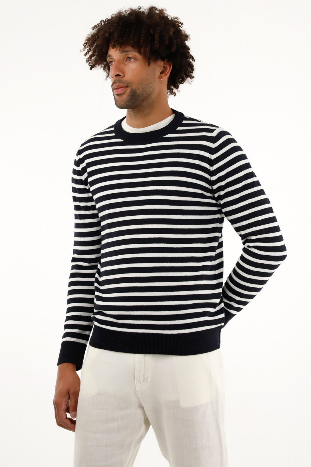 Men's blue striped hoodie