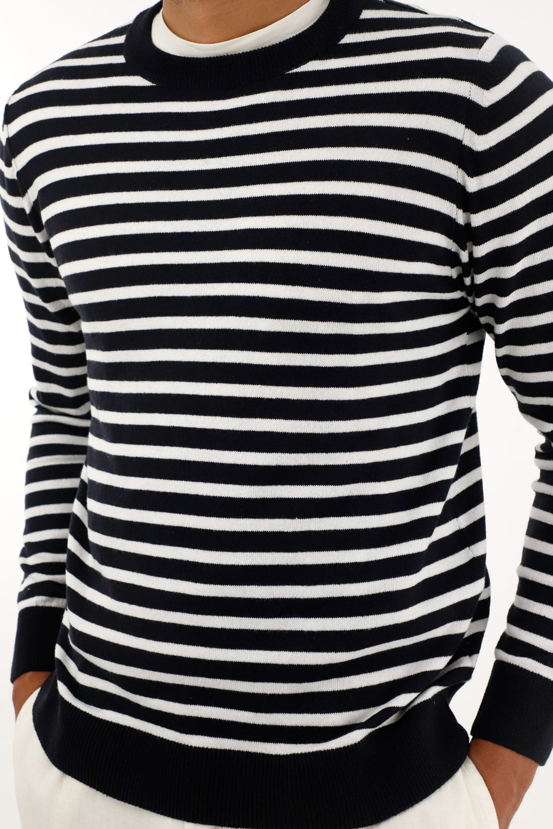 Men's blue striped hoodie