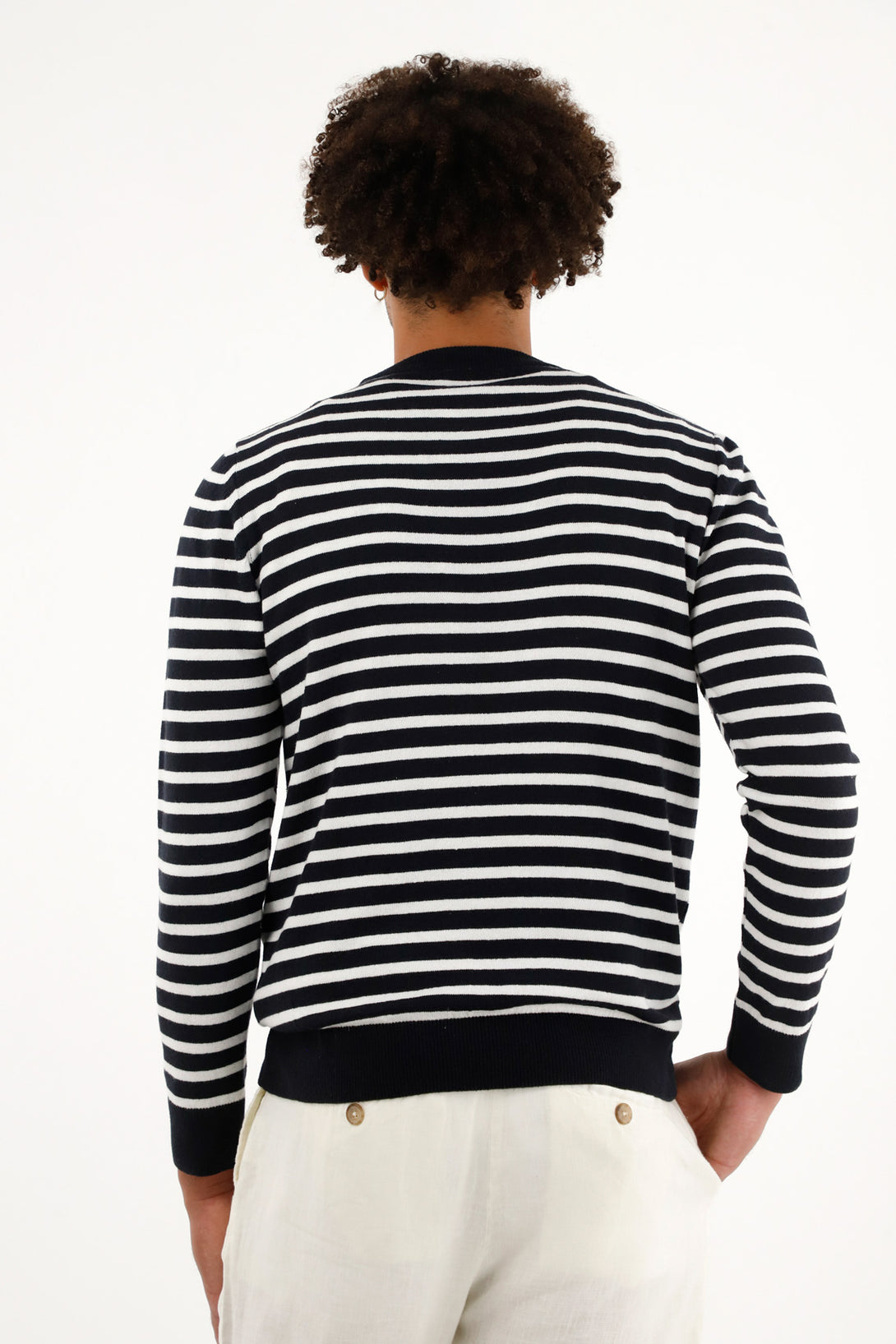 Men's blue striped hoodie