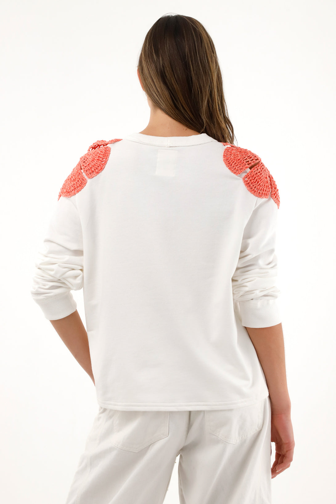 Buzo largo crudo con hombreras para mujer