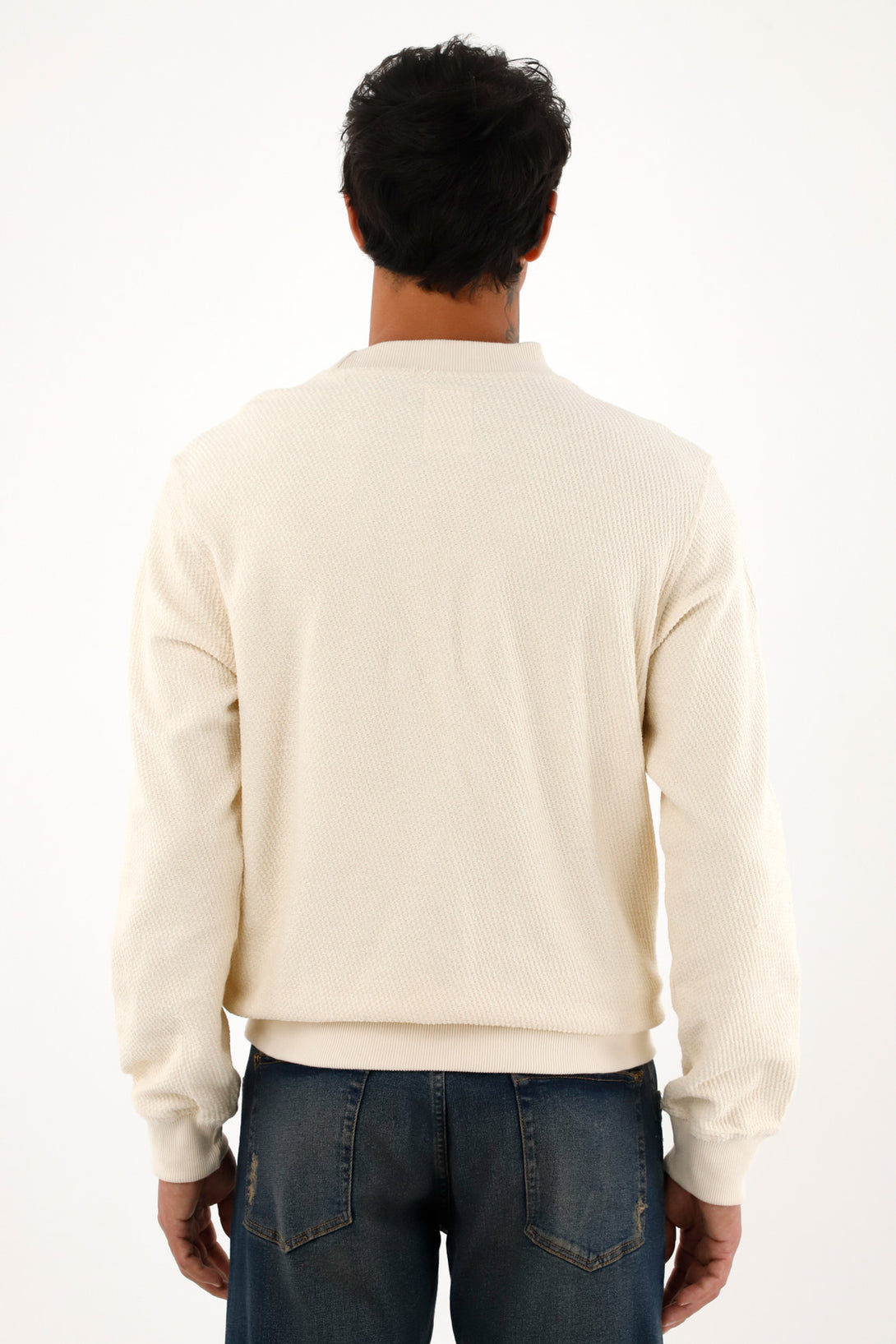 Buzo crudo de diseño cerrado para hombre