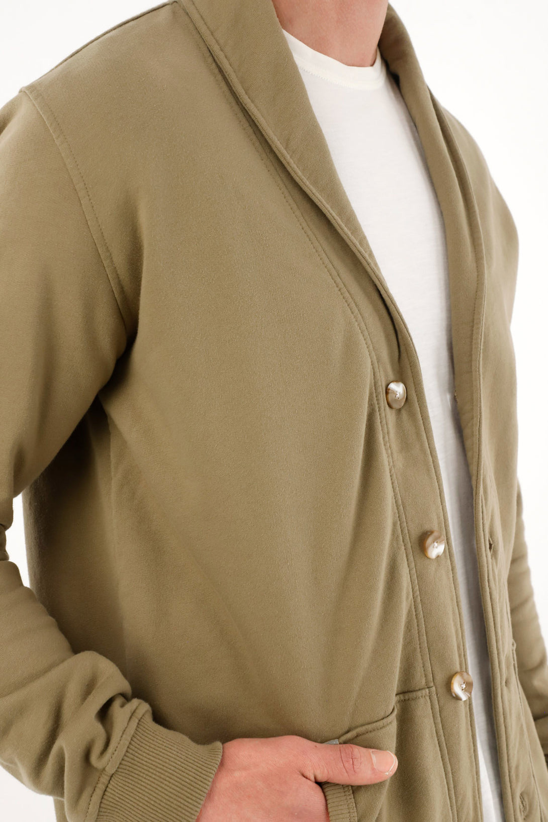 Green Collared Sweatshirt for Men
