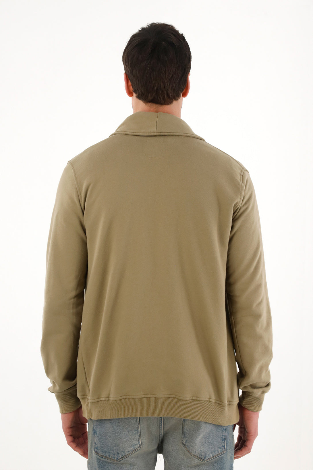 Green Collared Sweatshirt for Men