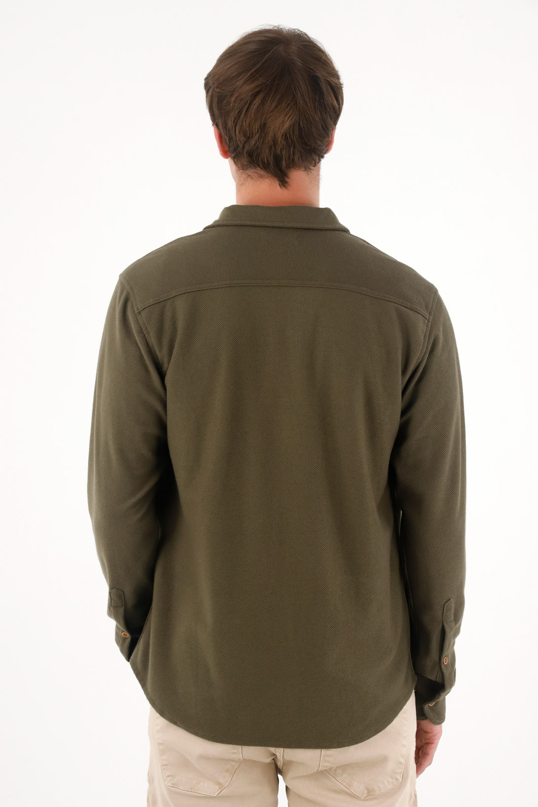 Buzo tipo camisa verde para hombre
