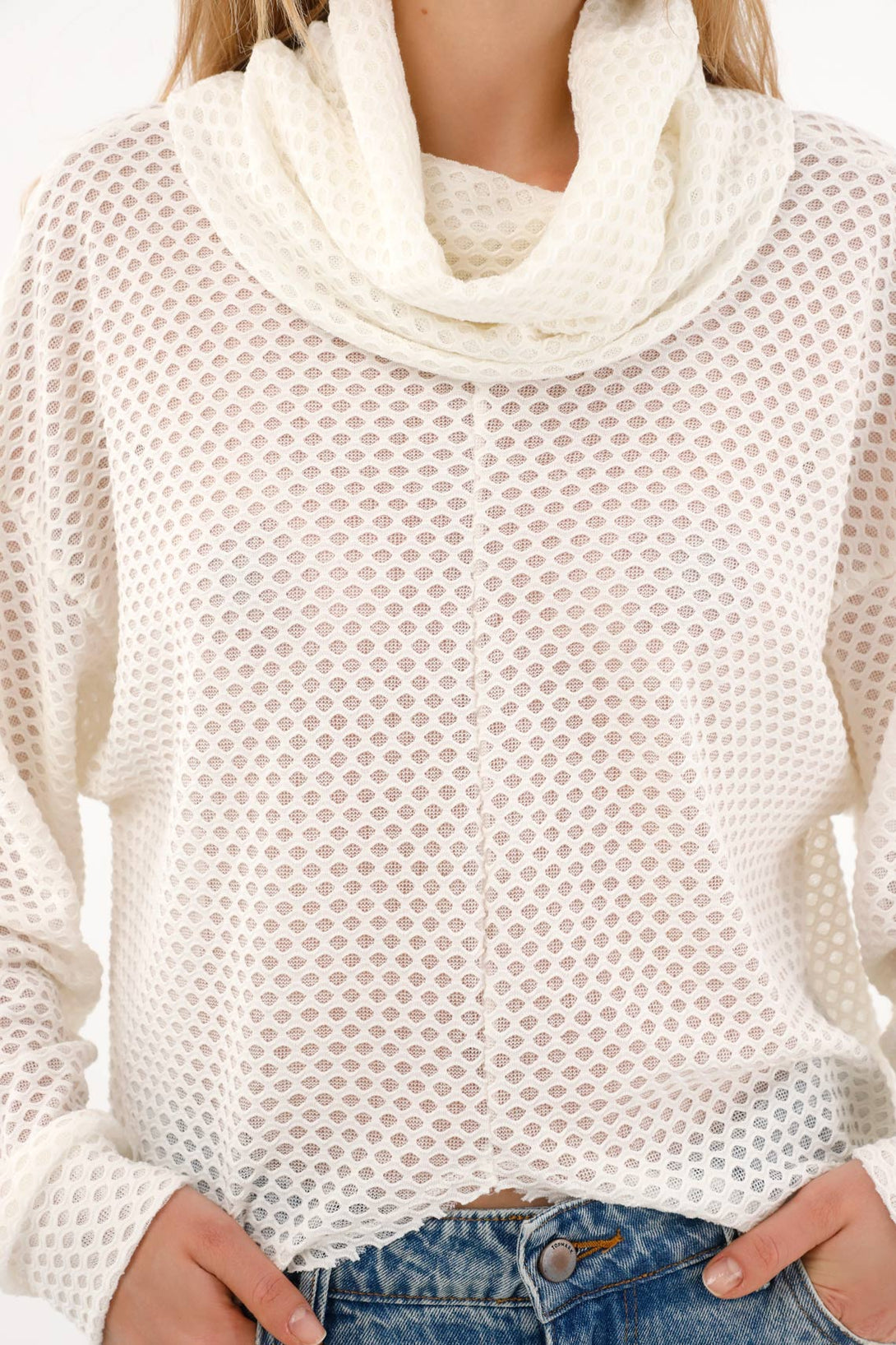 Women's Turtleneck Knit Effect Pullover