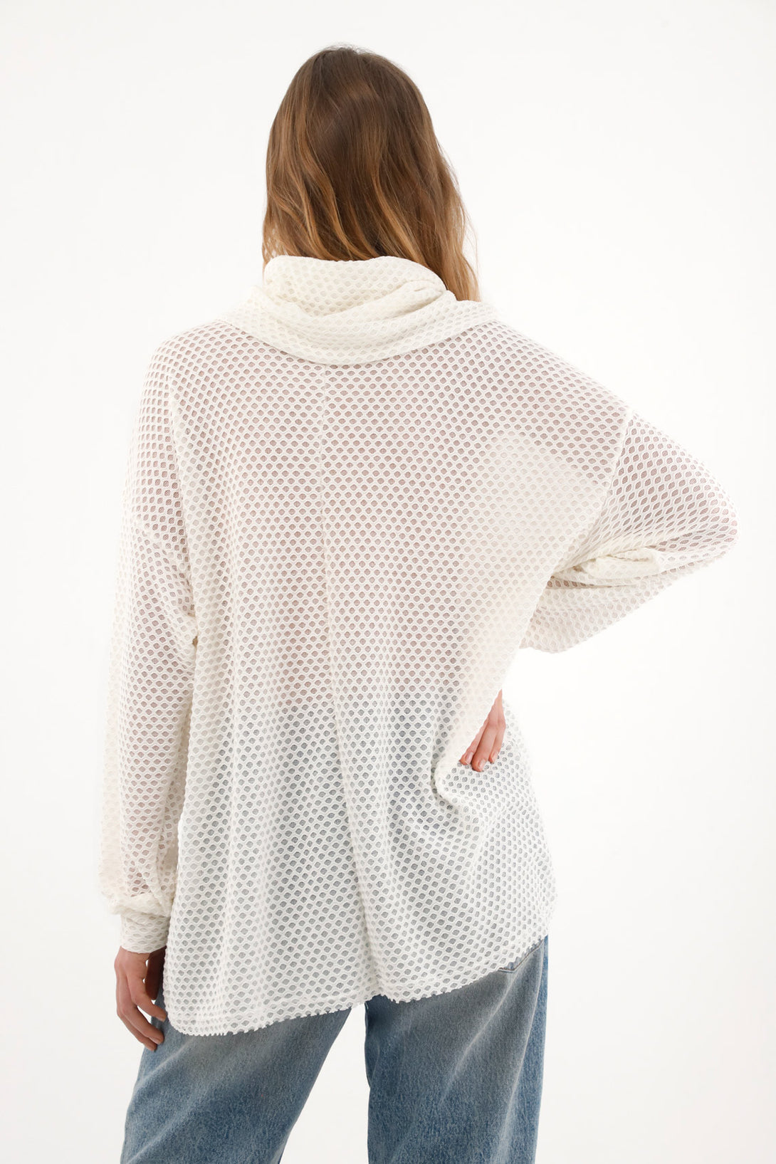Women's Turtleneck Knit Effect Pullover