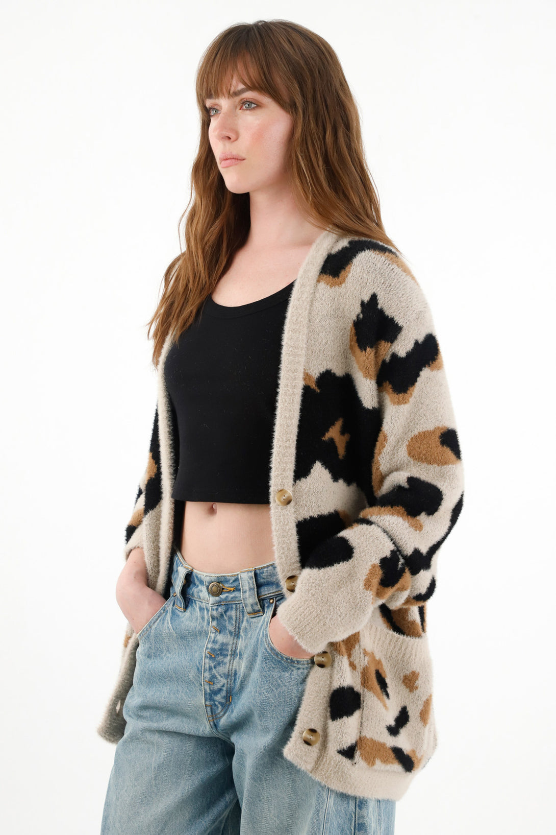 Women's Oversized Animal Print Pullover
