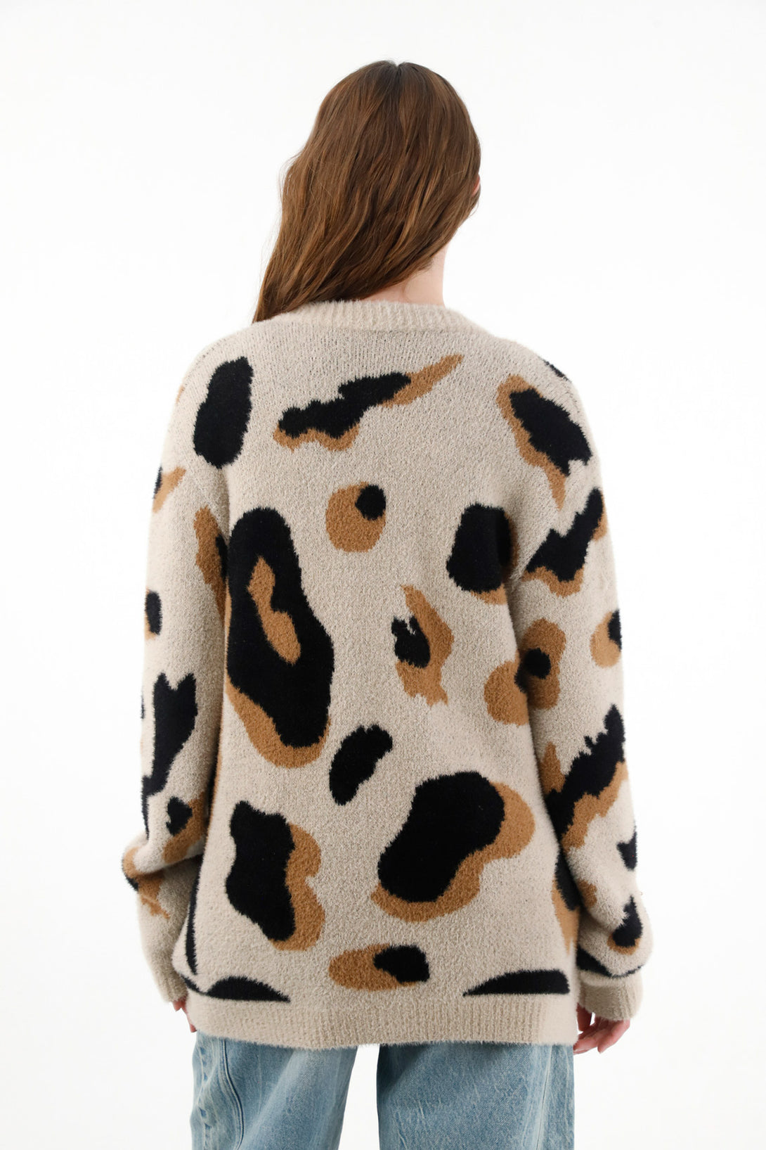 Women's Oversized Animal Print Pullover