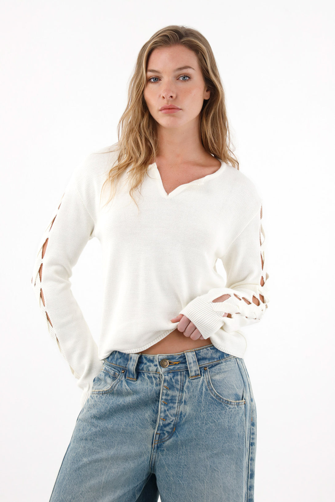 Women's Cream Knit Sweater