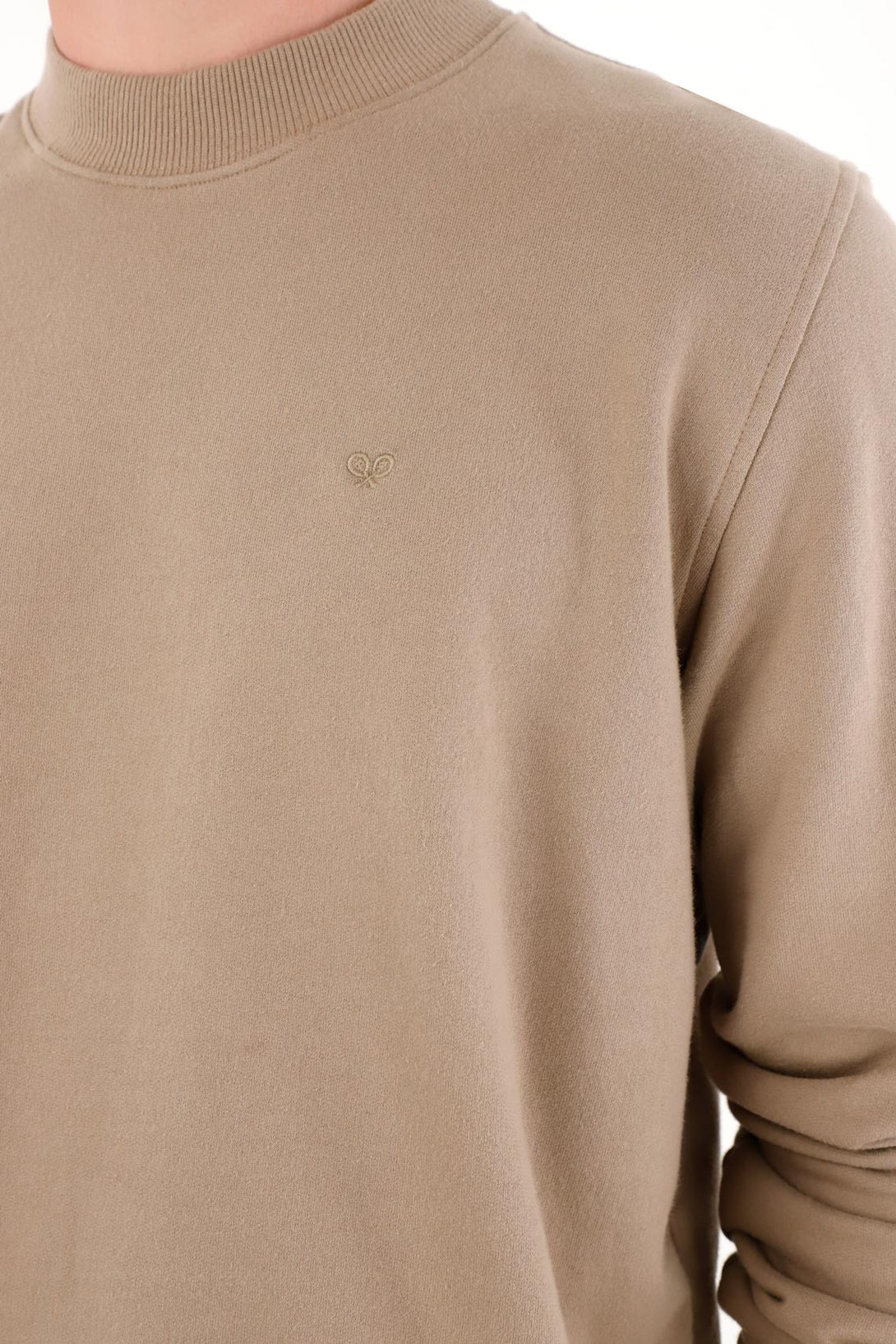 Gray Closed Design Crew Neck Sweatshirt for Men