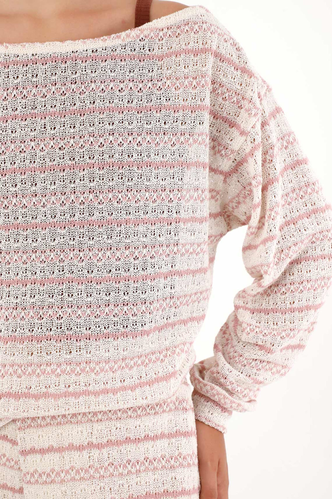 Striped Off-Shoulder Sweater for Women