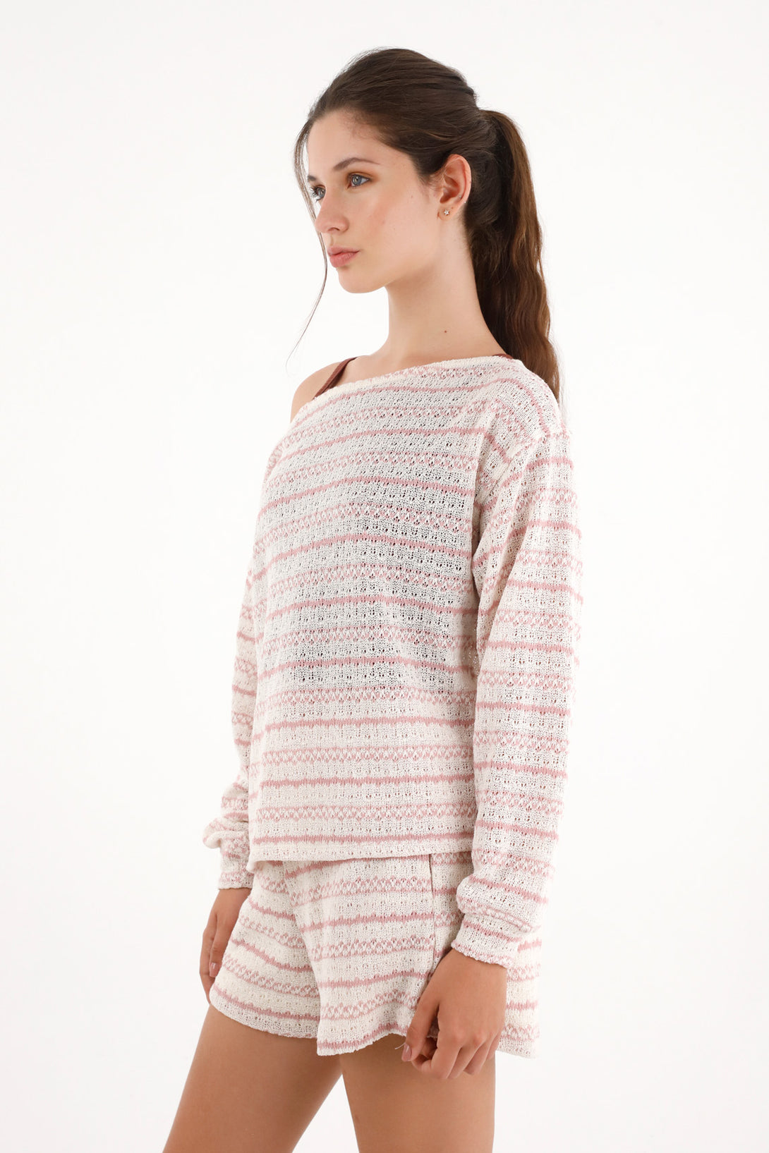 Striped Off-Shoulder Sweater for Women