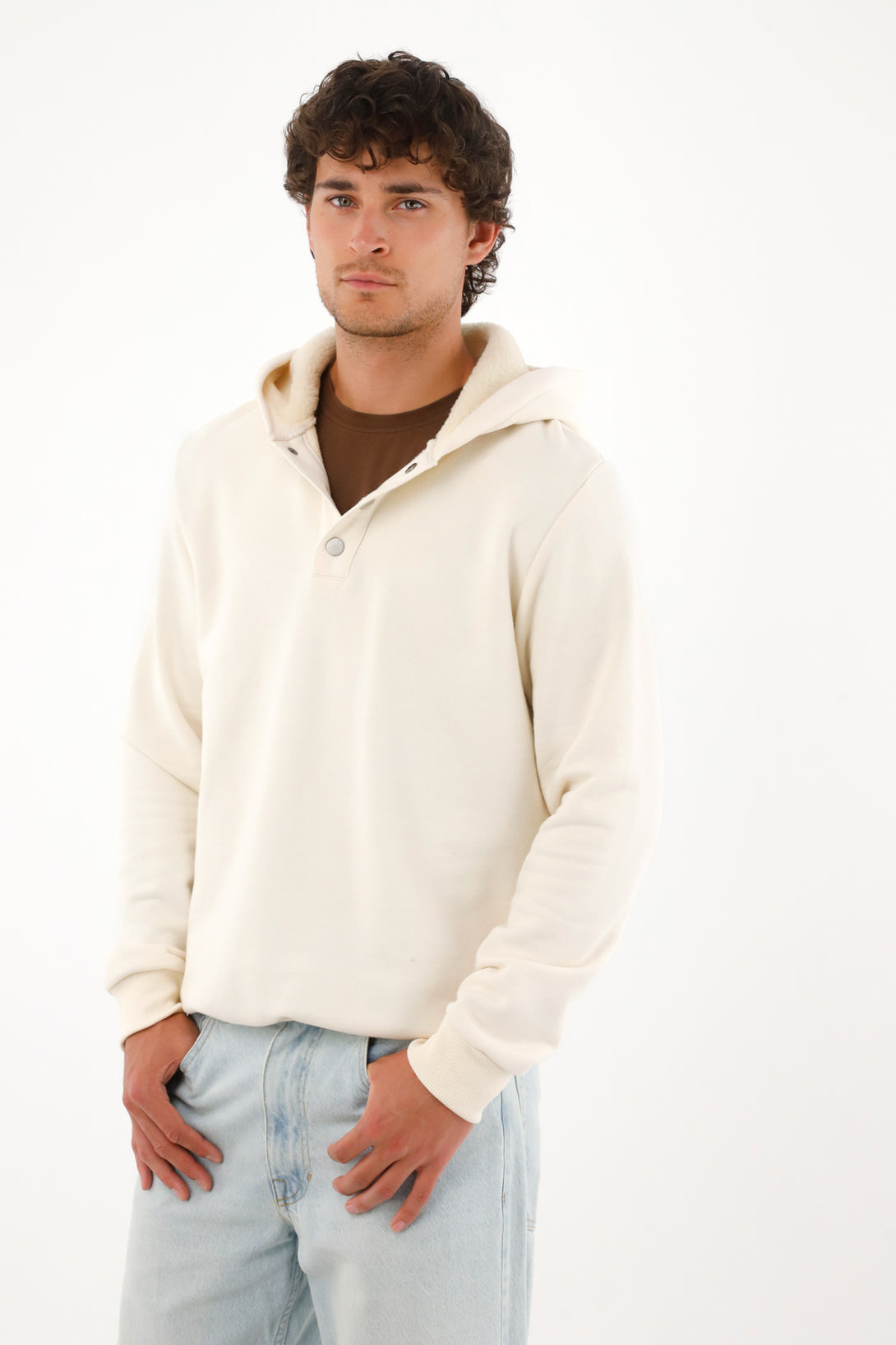 Hooded Sweatshirt Lined in Off-White for Men