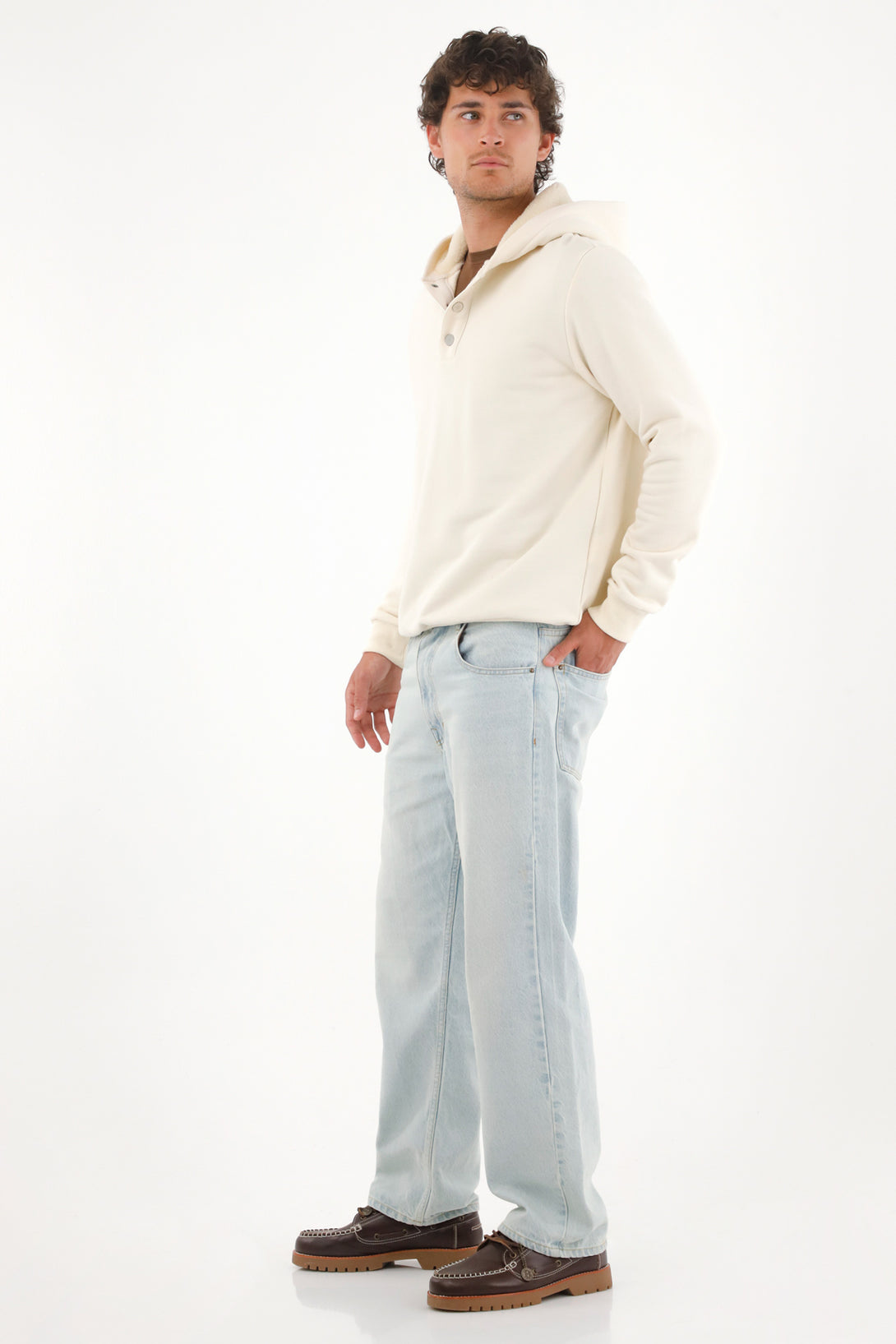 Hooded Sweatshirt Lined in Off-White for Men