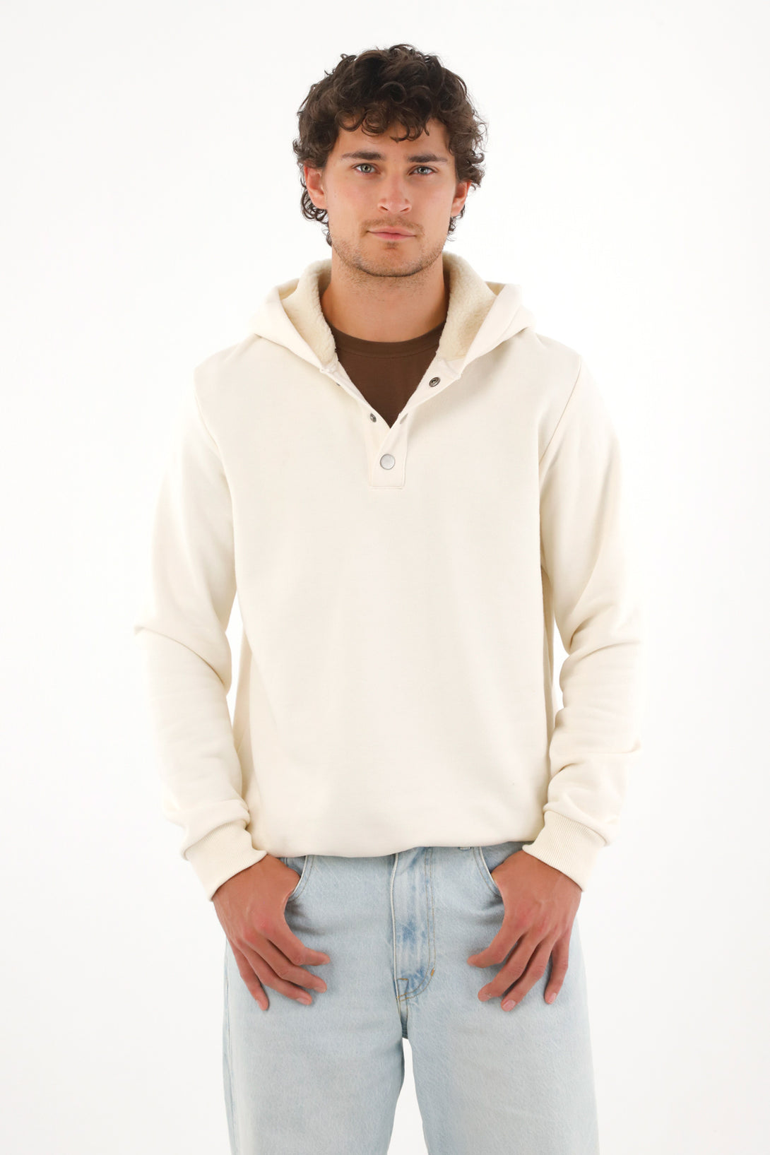 Hooded Sweatshirt Lined in Off-White for Men