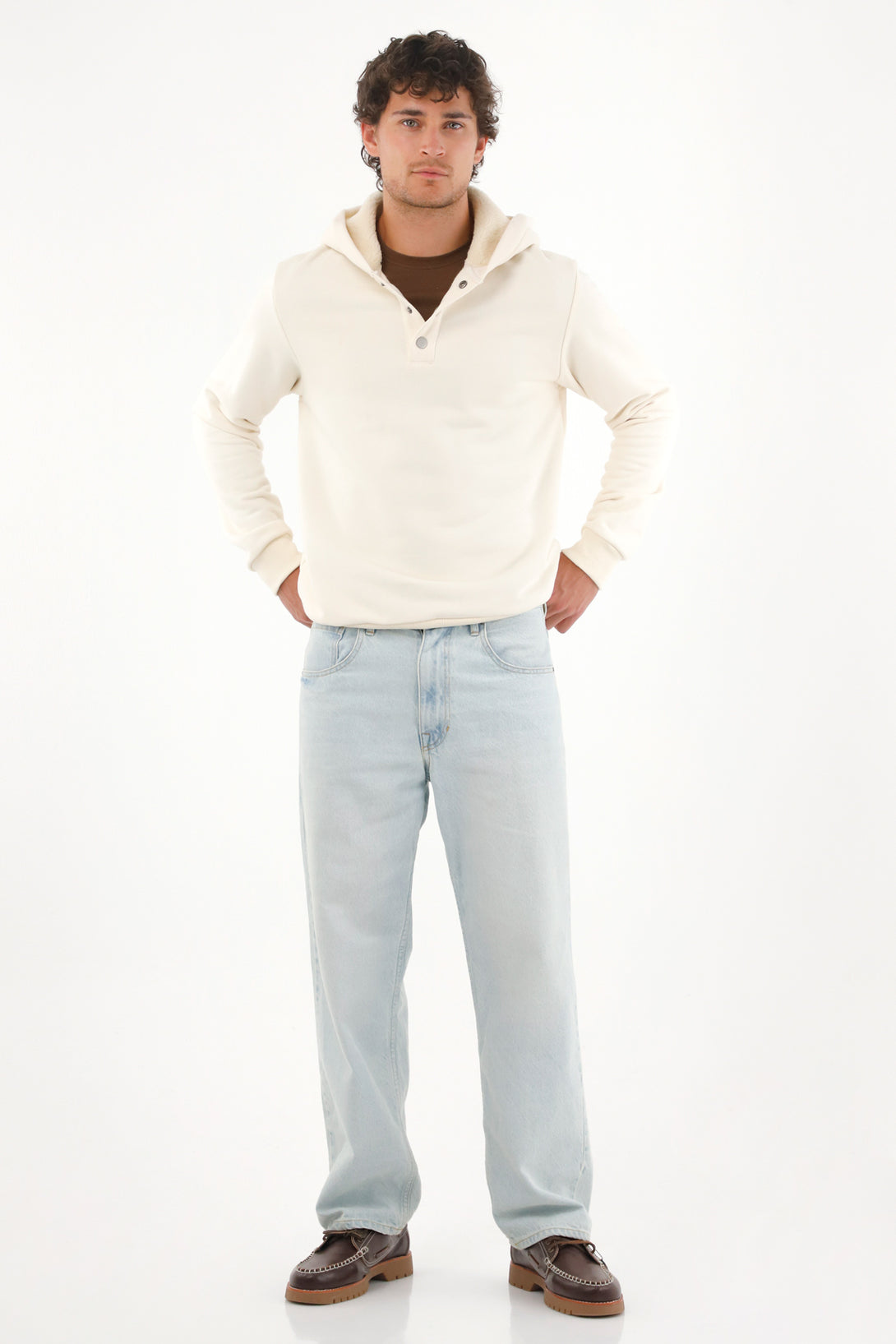 Hooded Sweatshirt Lined in Off-White for Men