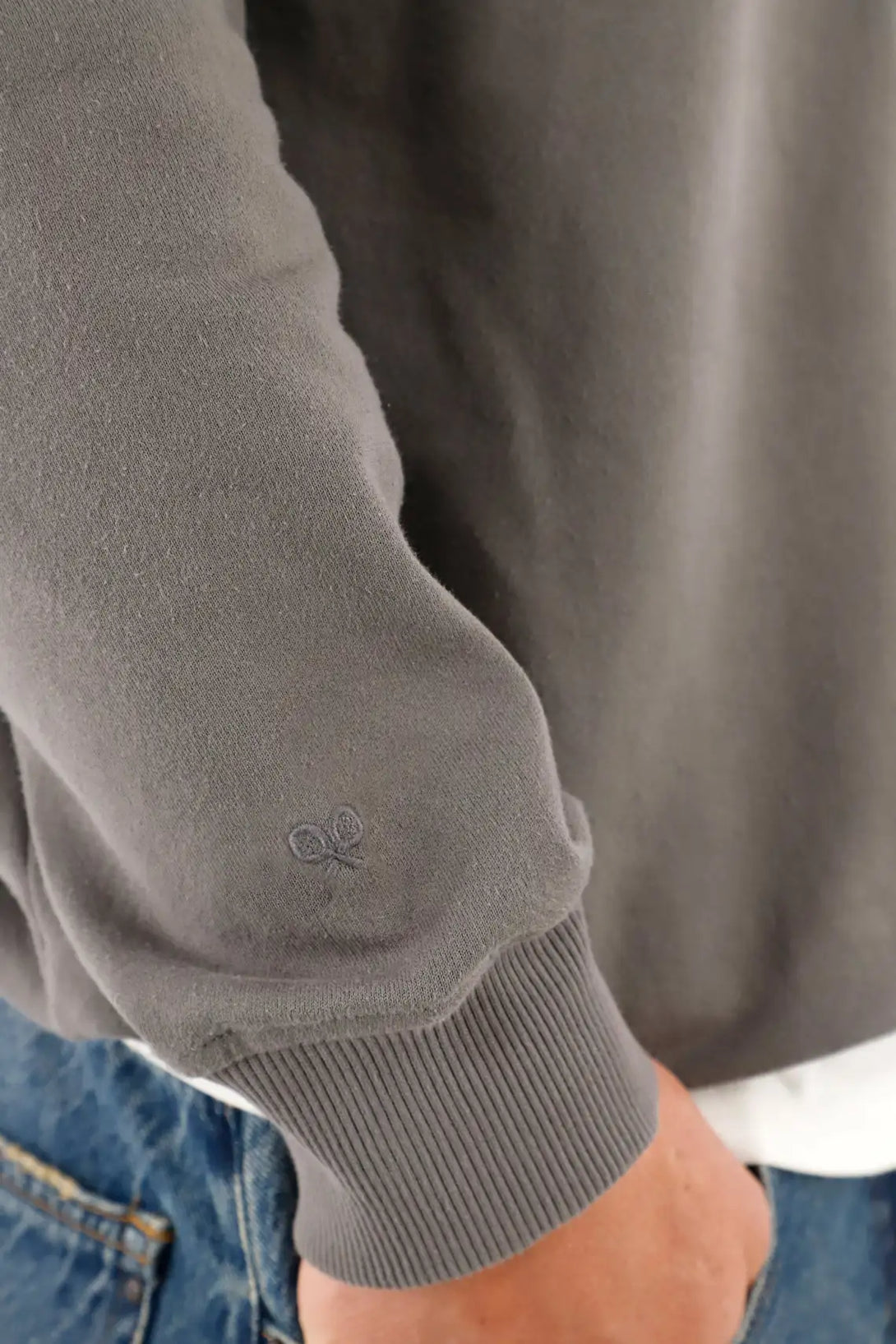 Men's grey brushed fabric diver