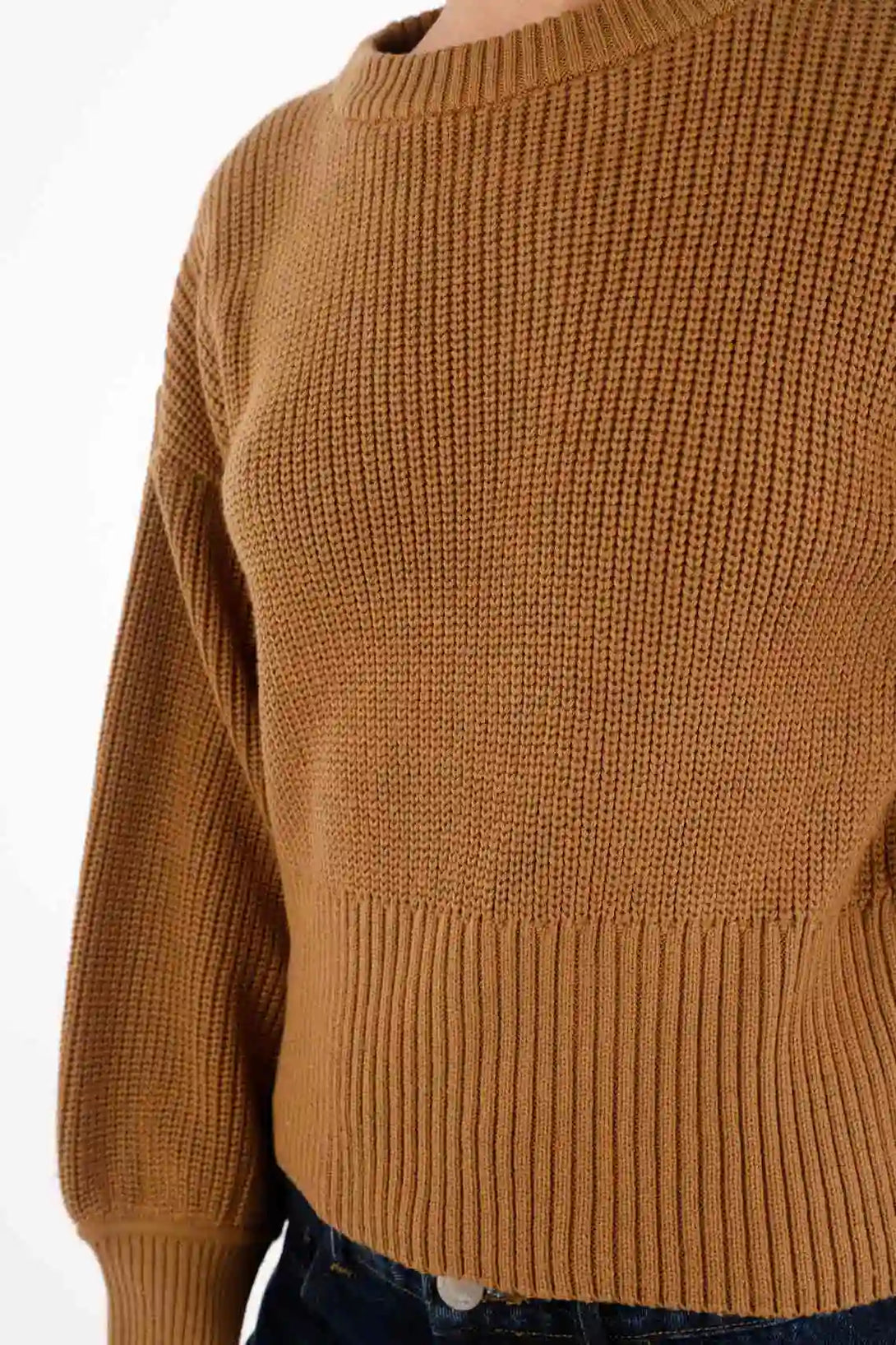 Wide Knit Sweatshirt in Brown for Women