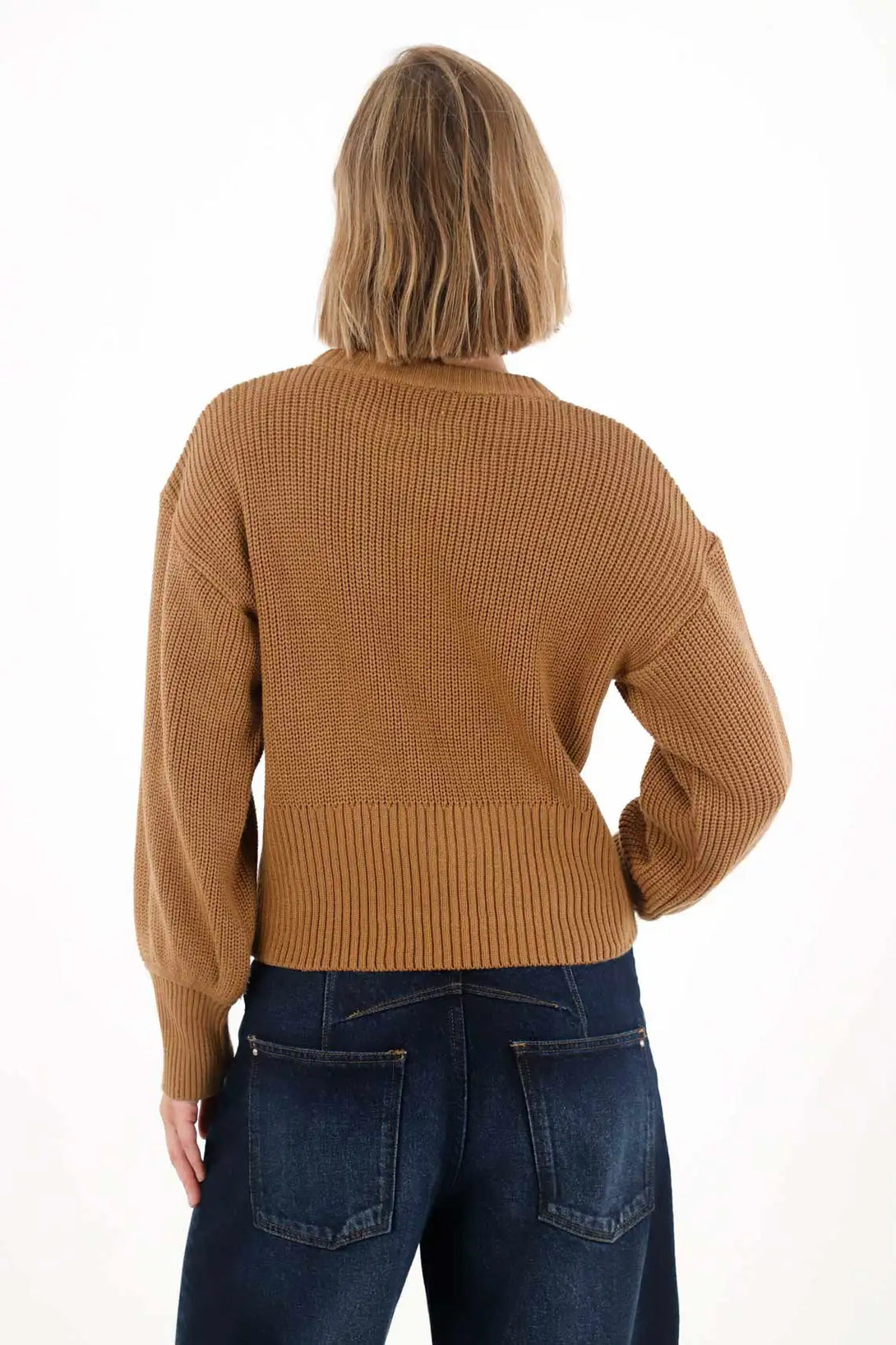Wide Knit Sweatshirt in Brown for Women
