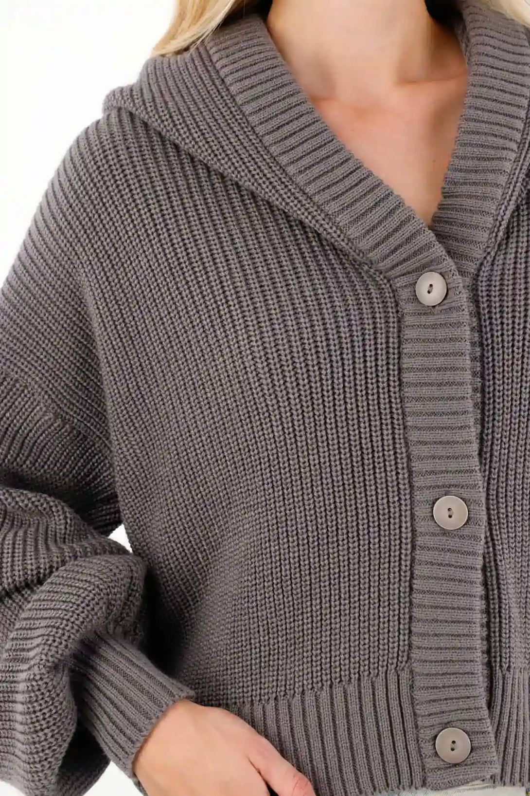 Women’s Oversized Gray Acrylic Hoodie