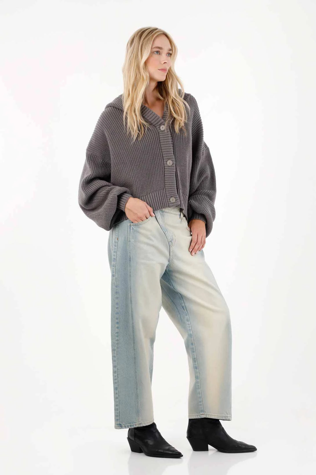 Women’s Oversized Gray Acrylic Hoodie