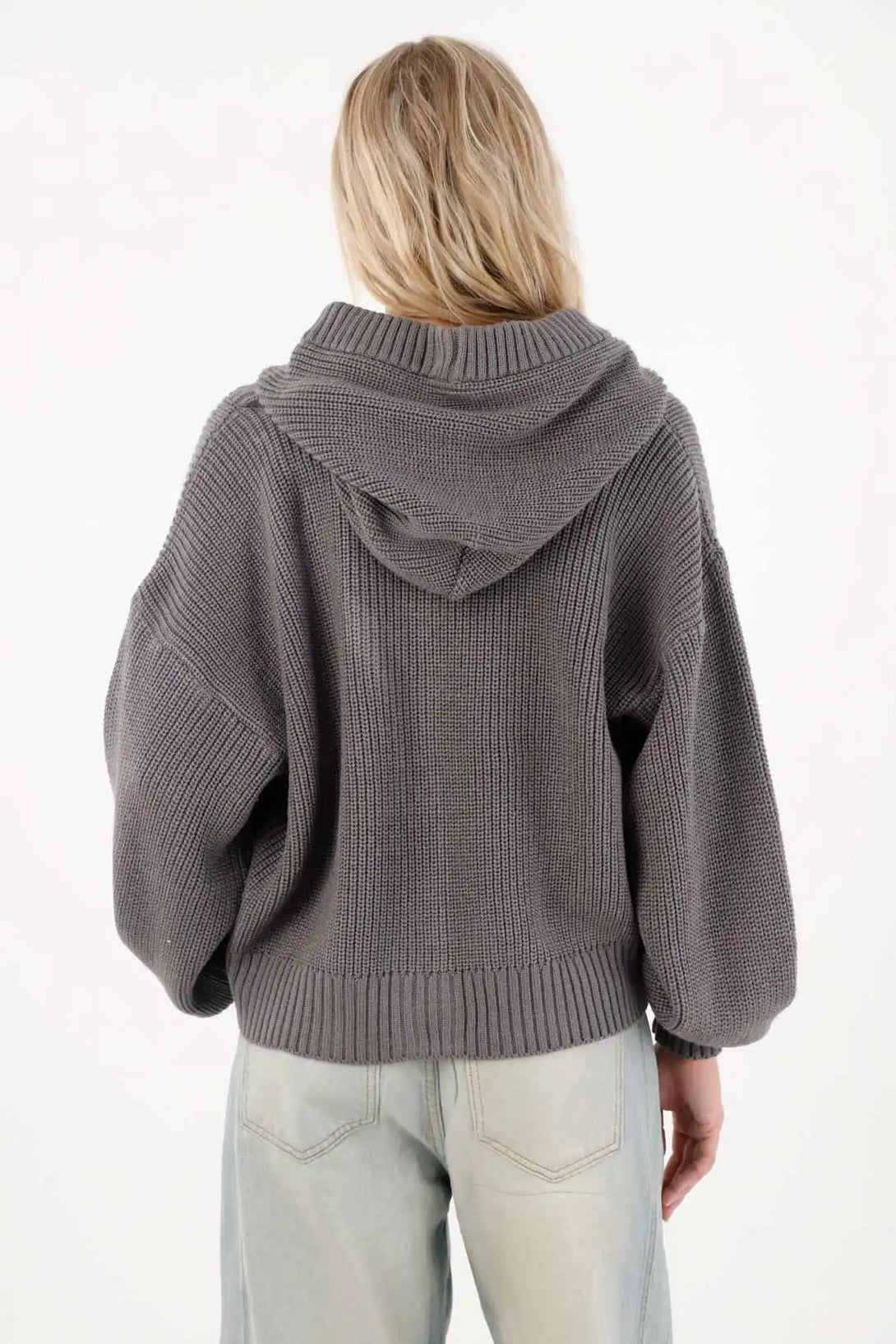 Women’s Oversized Gray Acrylic Hoodie