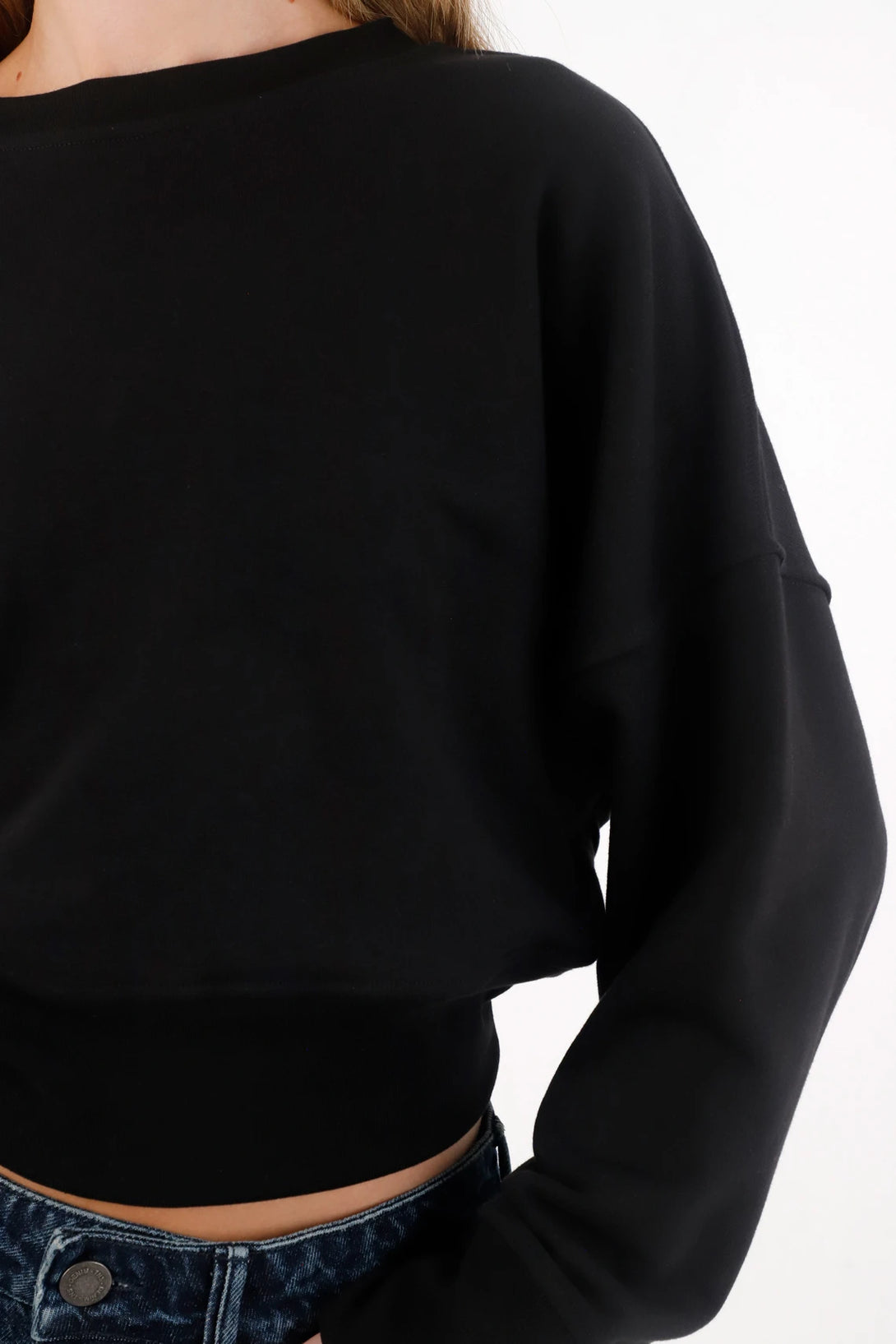 Buzo en tela burda negro para mujer