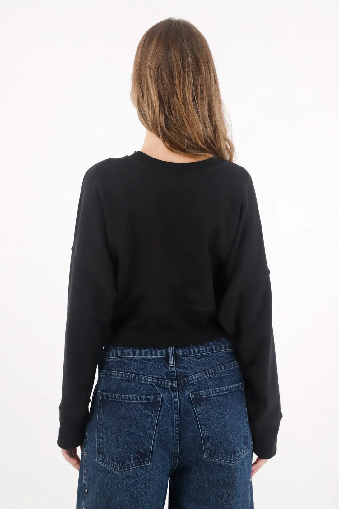 Buzo en tela burda negro para mujer