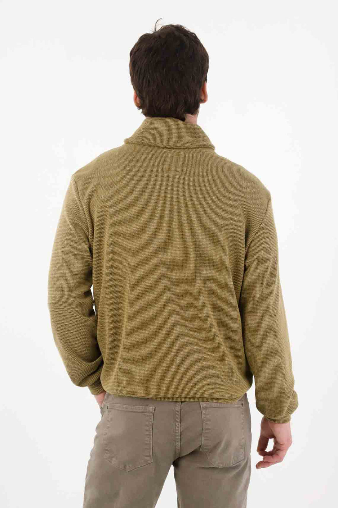 Green Cross-Neck Sweatshirt for Men