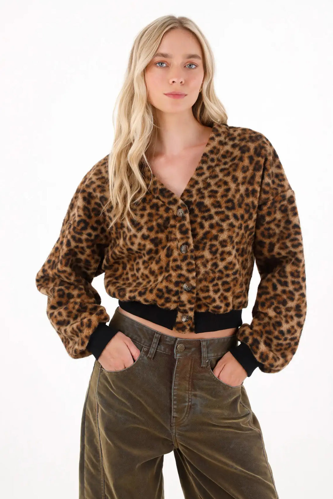 Fleece Pullover in Animal Print for Women