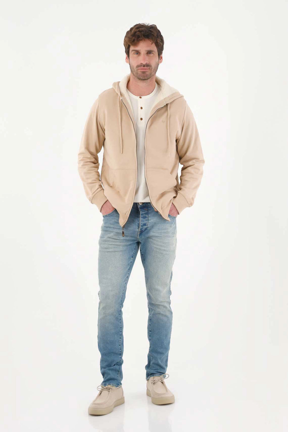 Buzo con capucha crudo para hombre