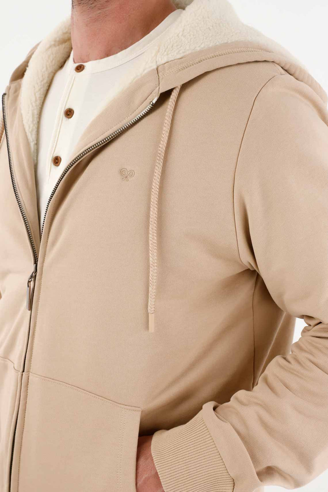 Buzo con capucha crudo para hombre