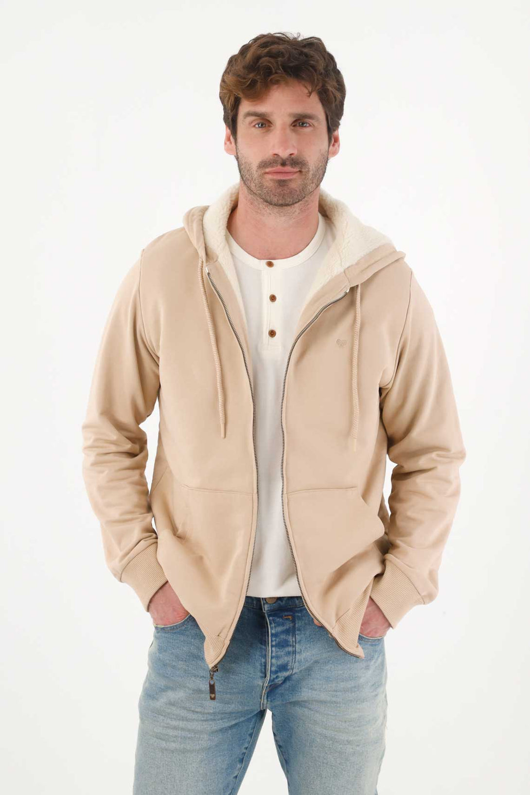 Buzo con capucha crudo para hombre