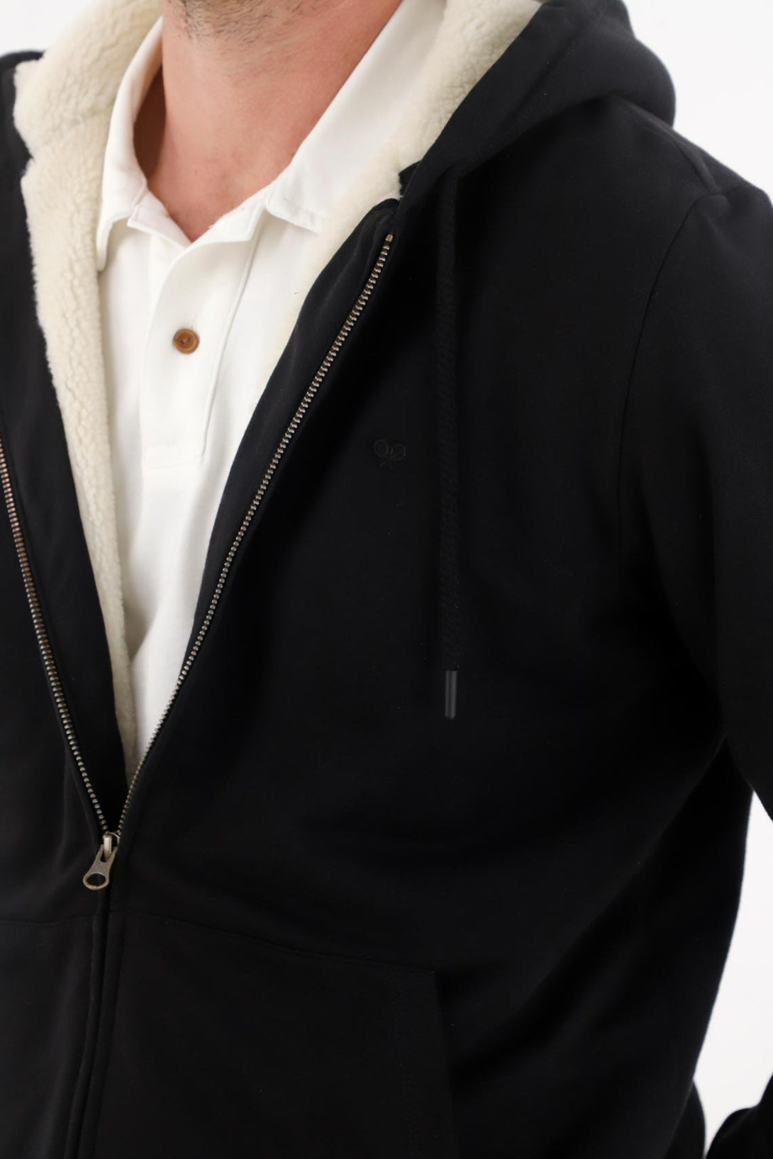 Buzo con ajuste de cierre negro para hombre